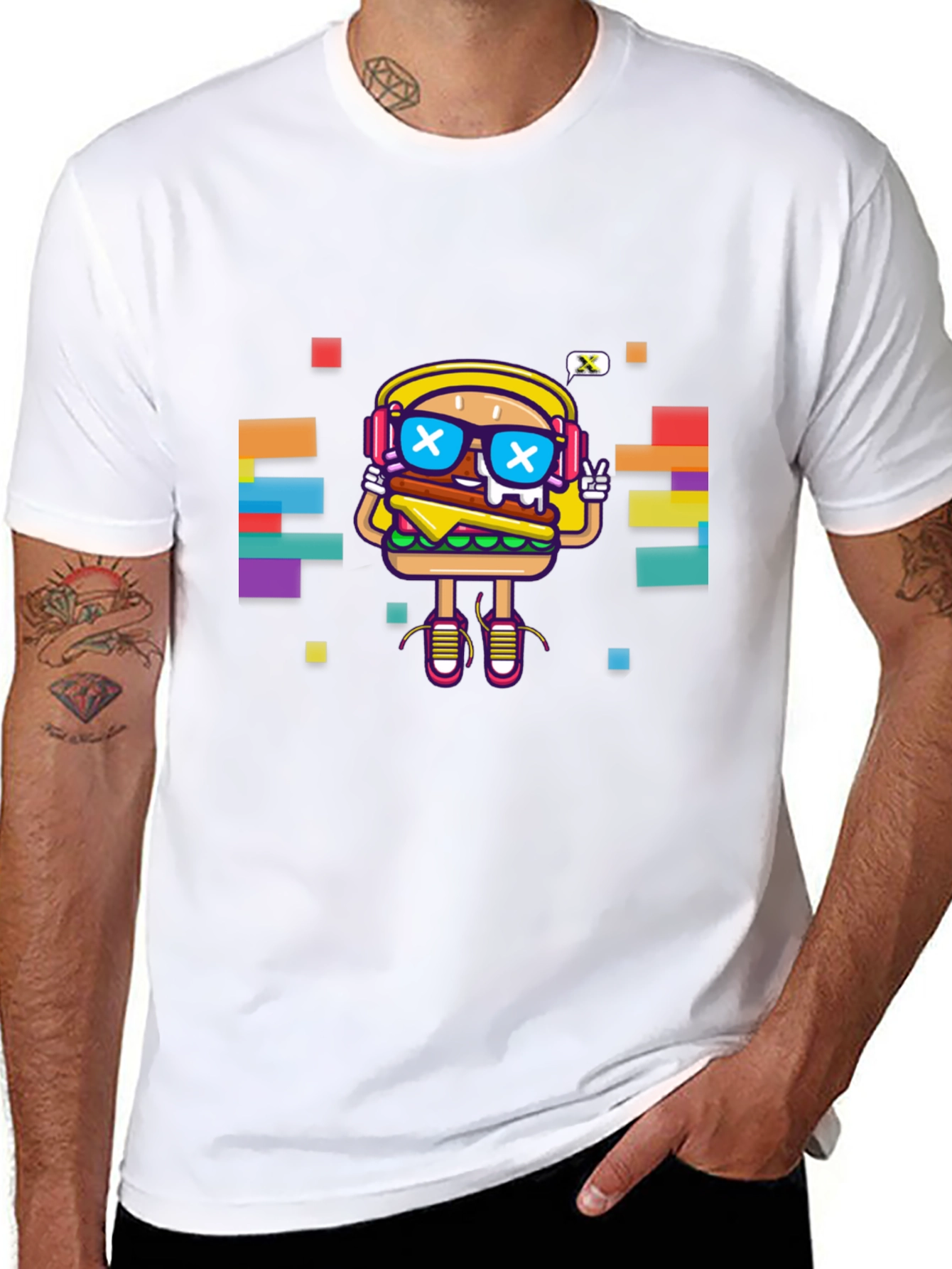 Black Cool Burger Graphic Tee - Unisex view 8