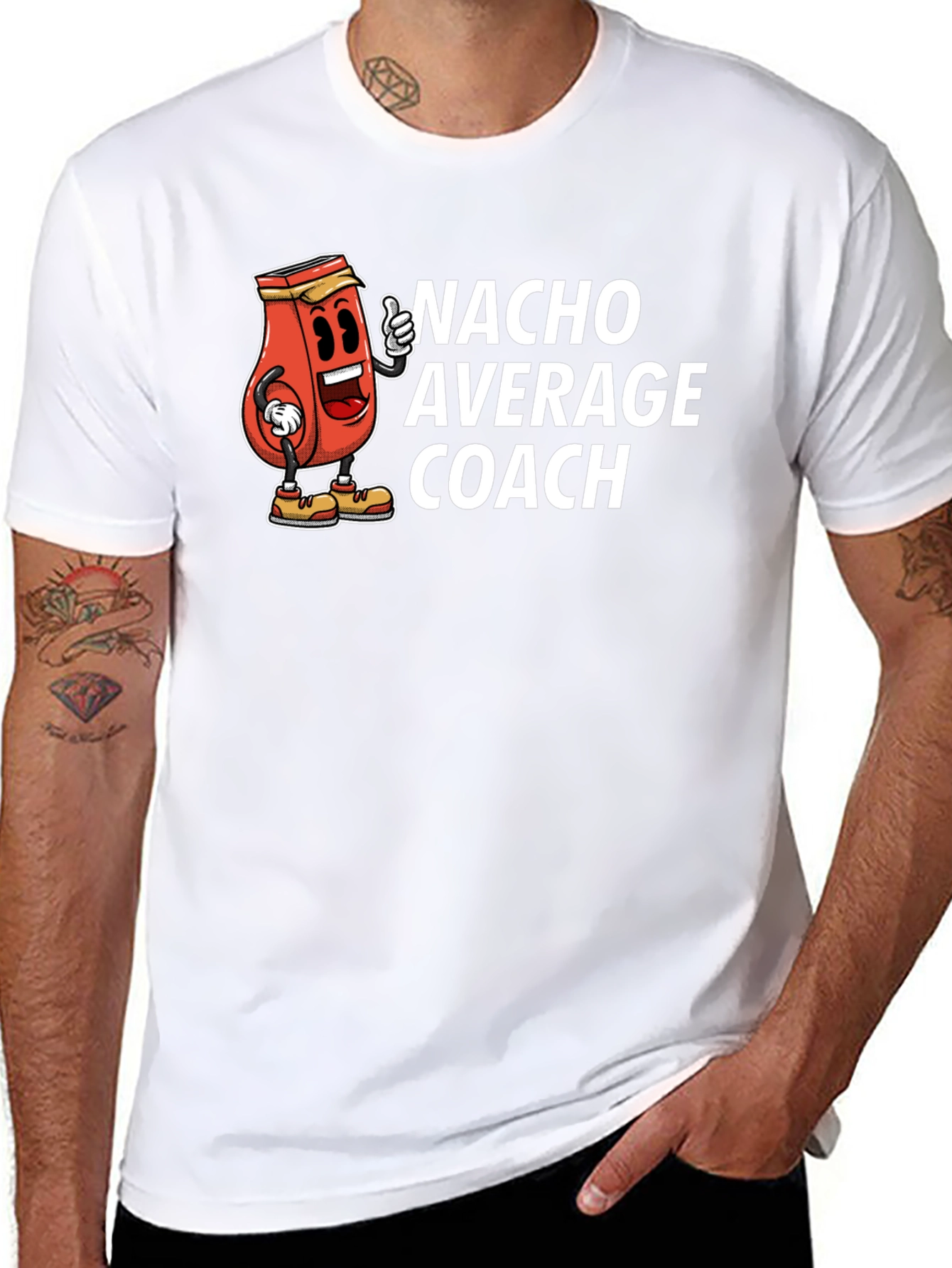 Black Nacho Average Coach Funny T-Shirt view 8