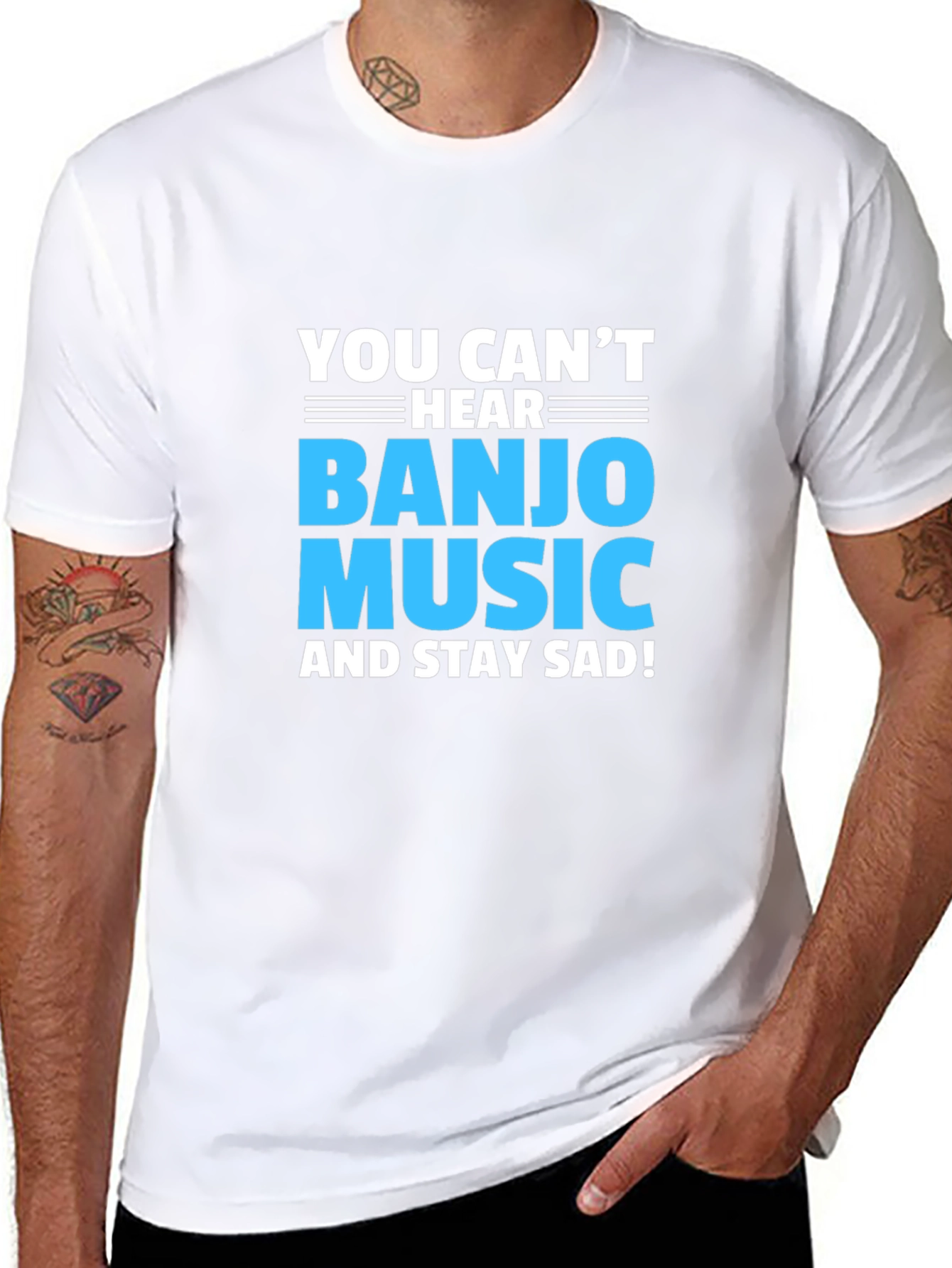 Black Banjo Music T-Shirt: Stay Happy view 8