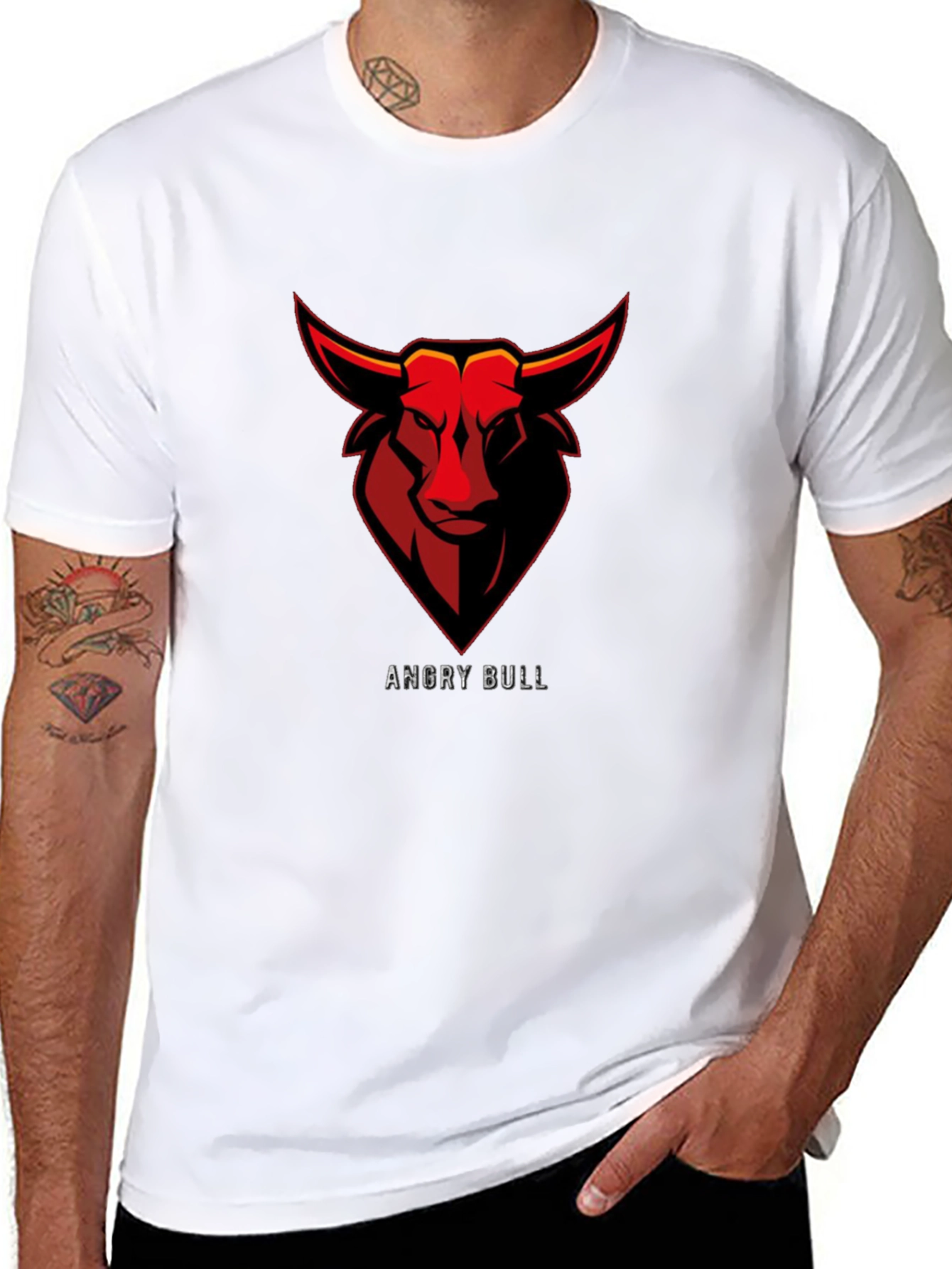 Black Angry Bull Graphic T-Shirt - Black - Men's view 8