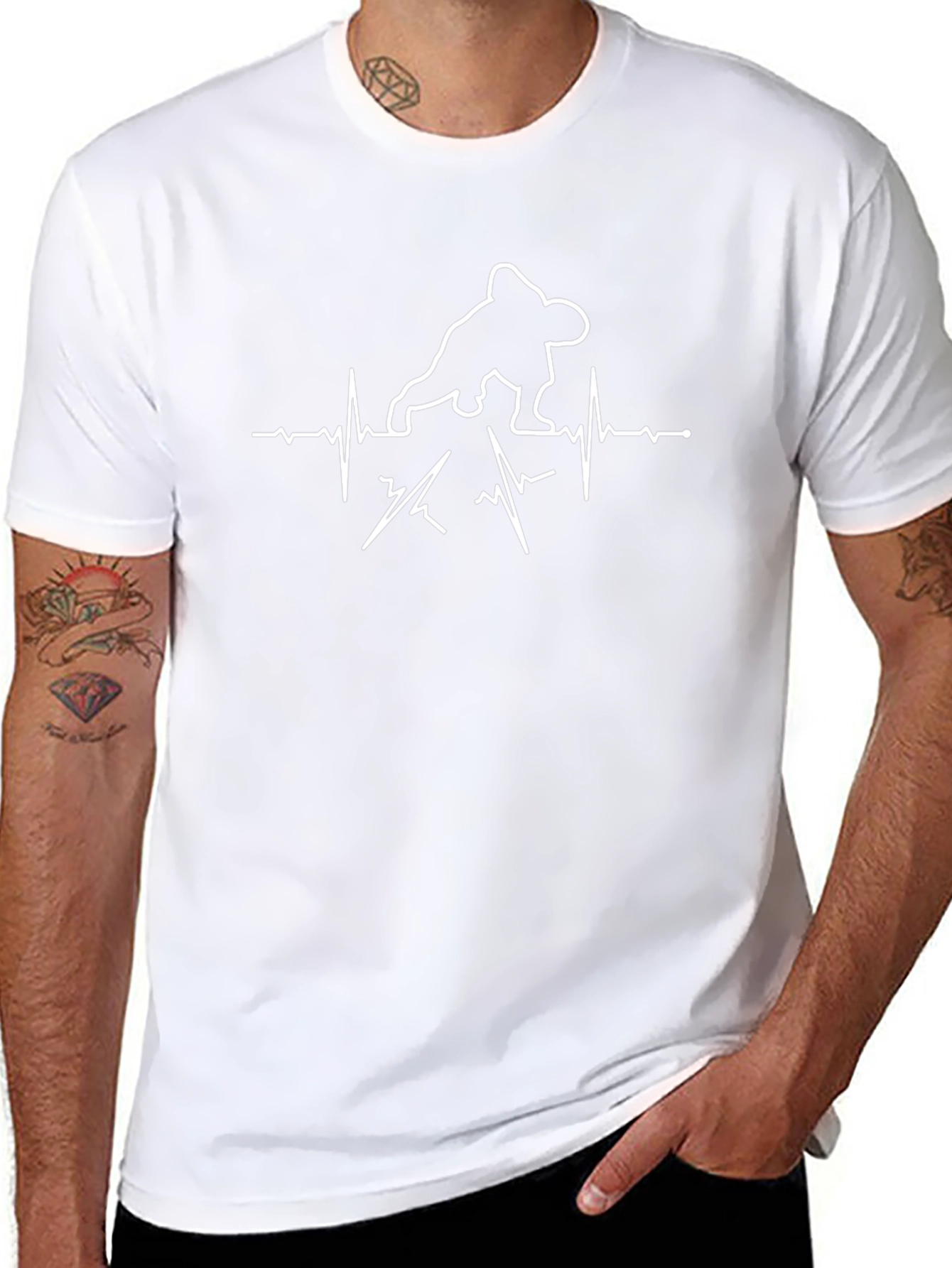 Wrestling Heartbeat T-Shirt - Black Cotton Tee - 8