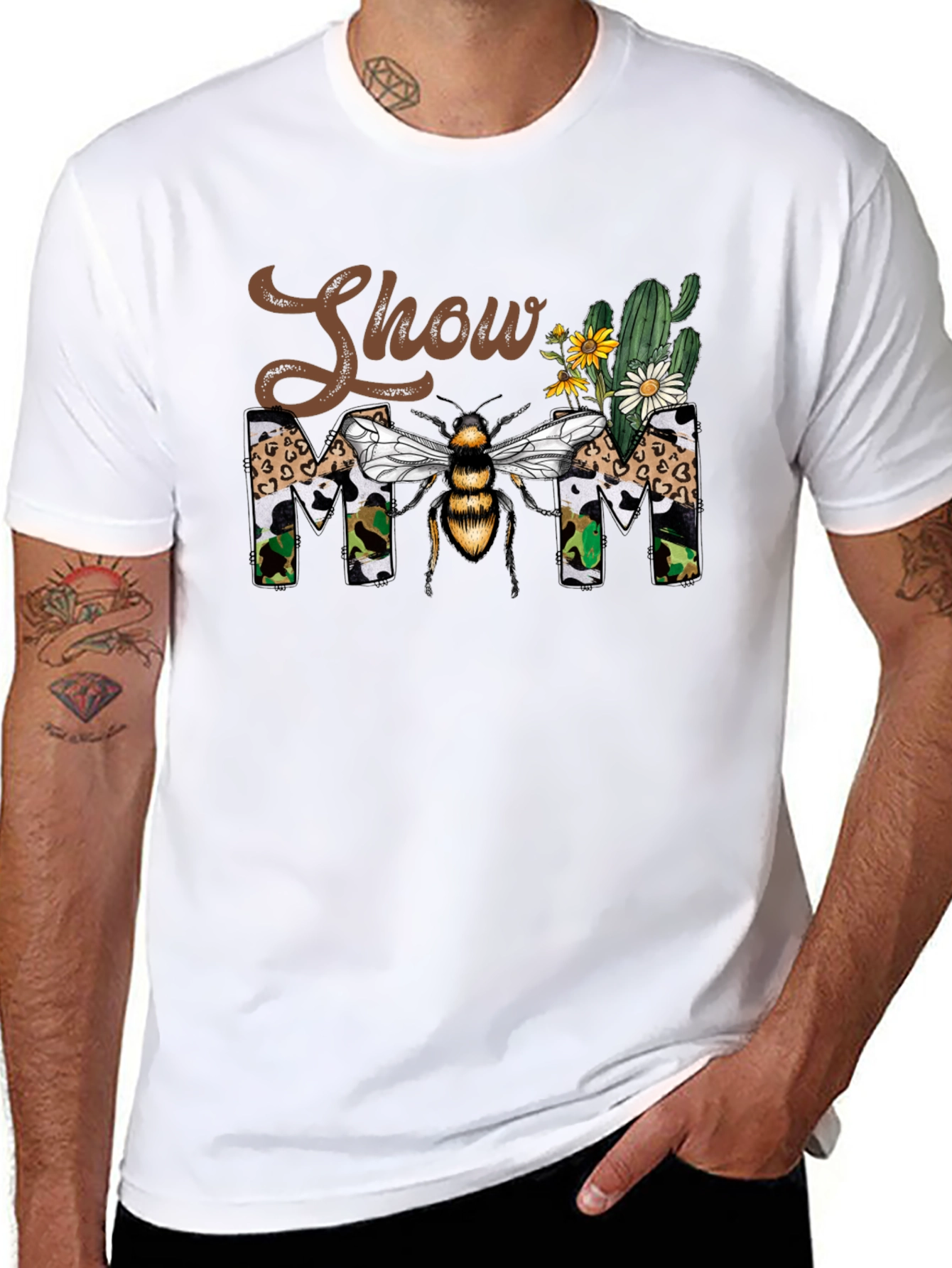 Black Show Mom Bee Graphic T-Shirt view 8