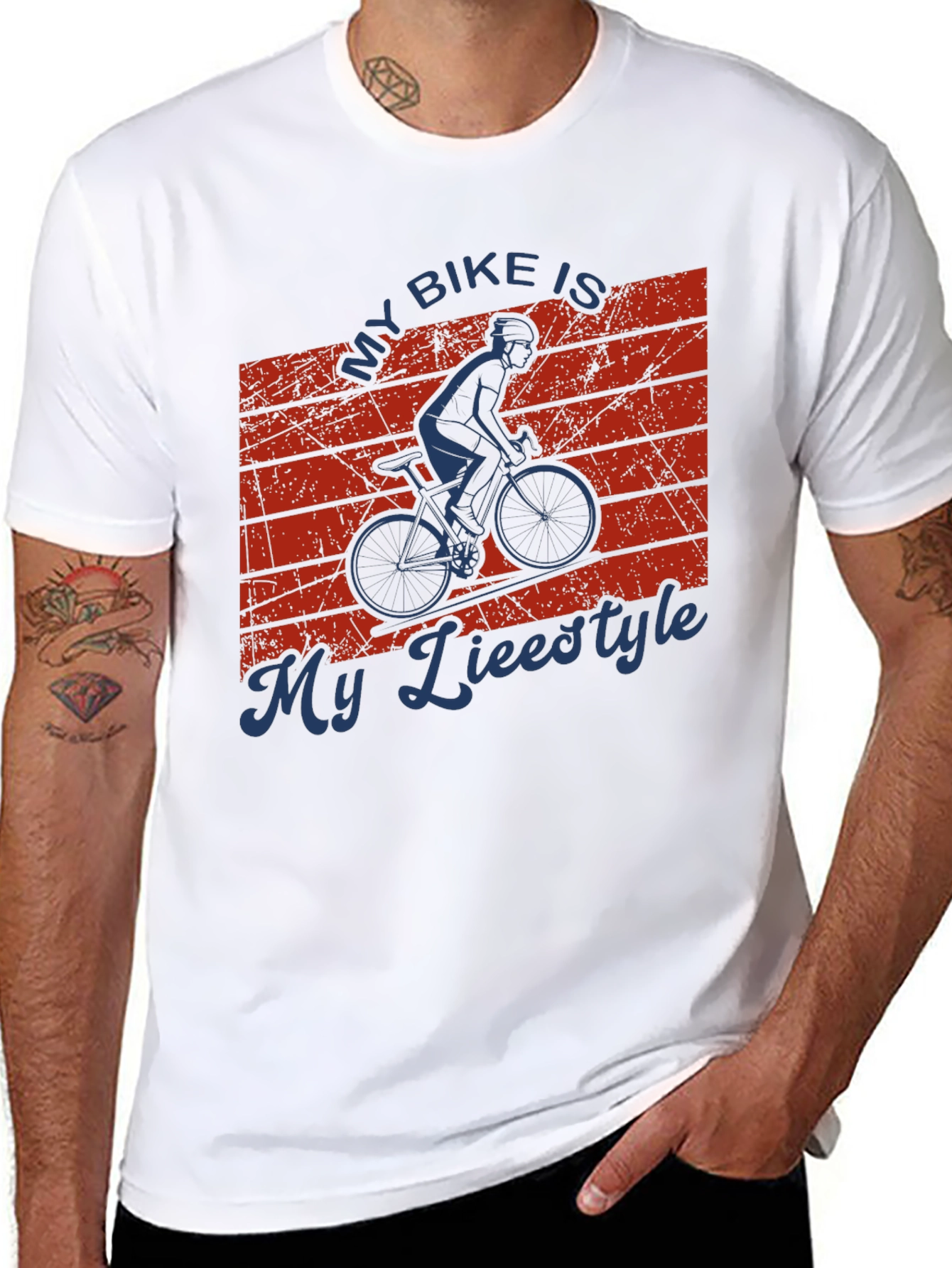 Black My Bike is My Lifestyle Graphic T-Shirt view 8