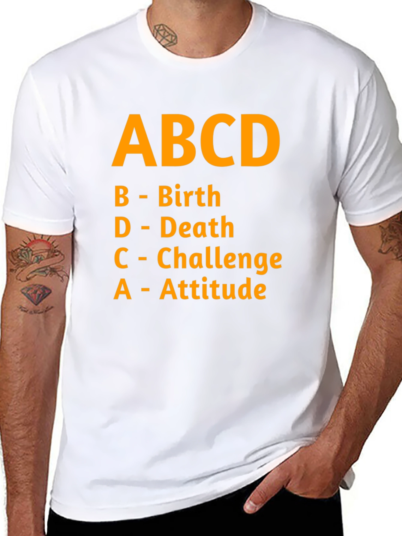 Black ABCD: Birth Death Challenge Attitude Graphic Tee view 8