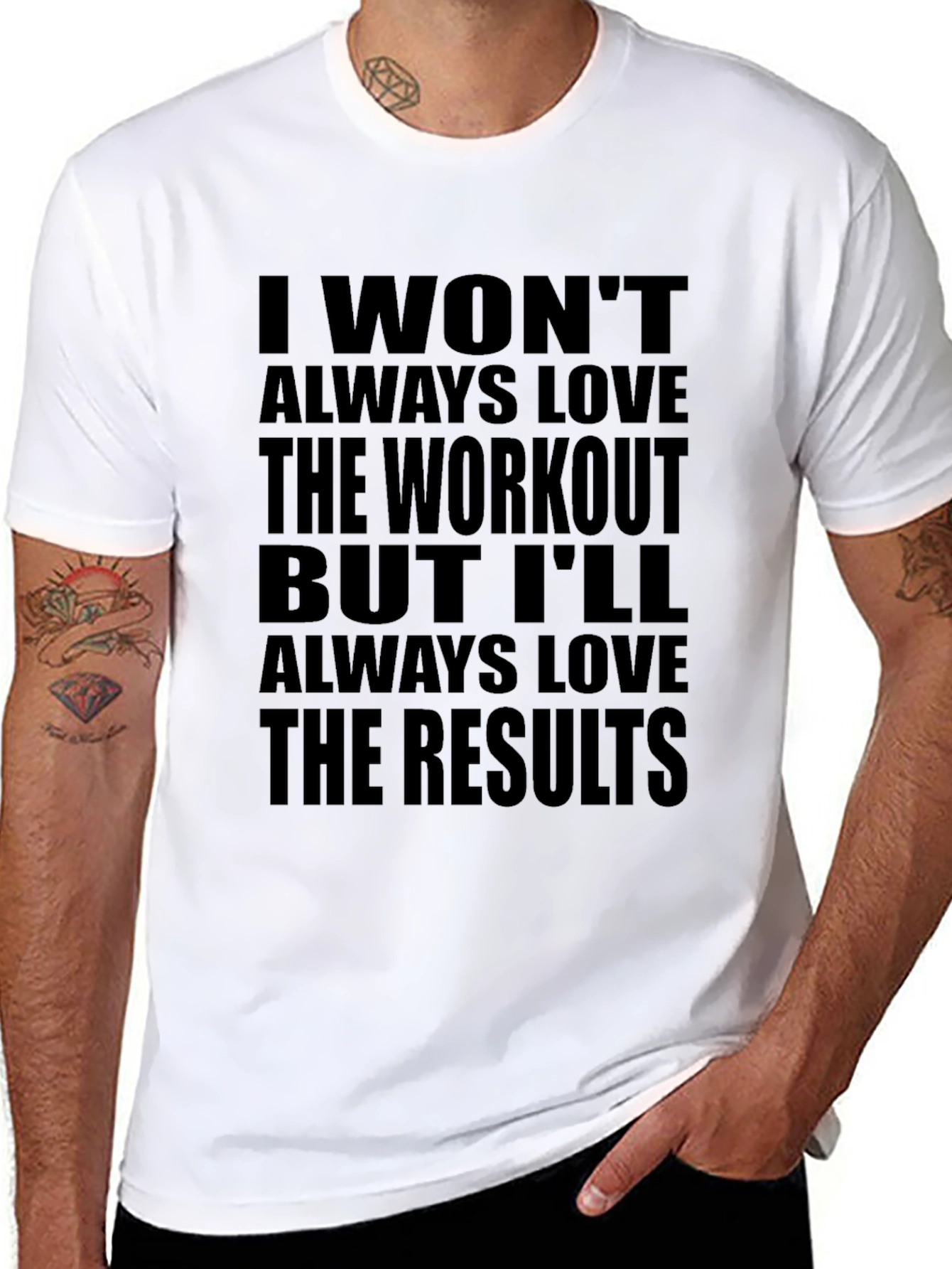 Black Workout Motivation T-Shirt - Love the Results! view 8