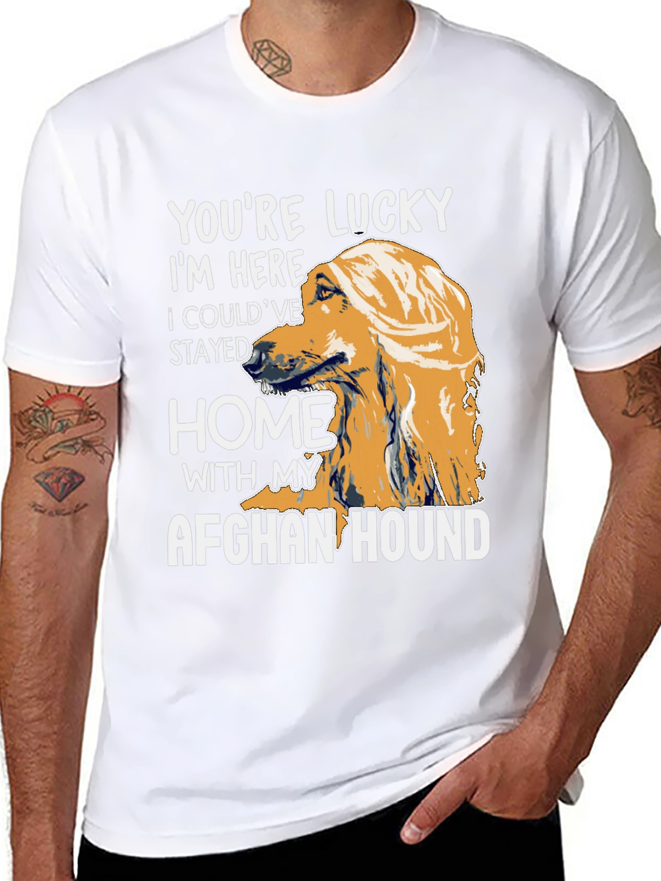 Lucky Afghan Hound T-Shirt - 8