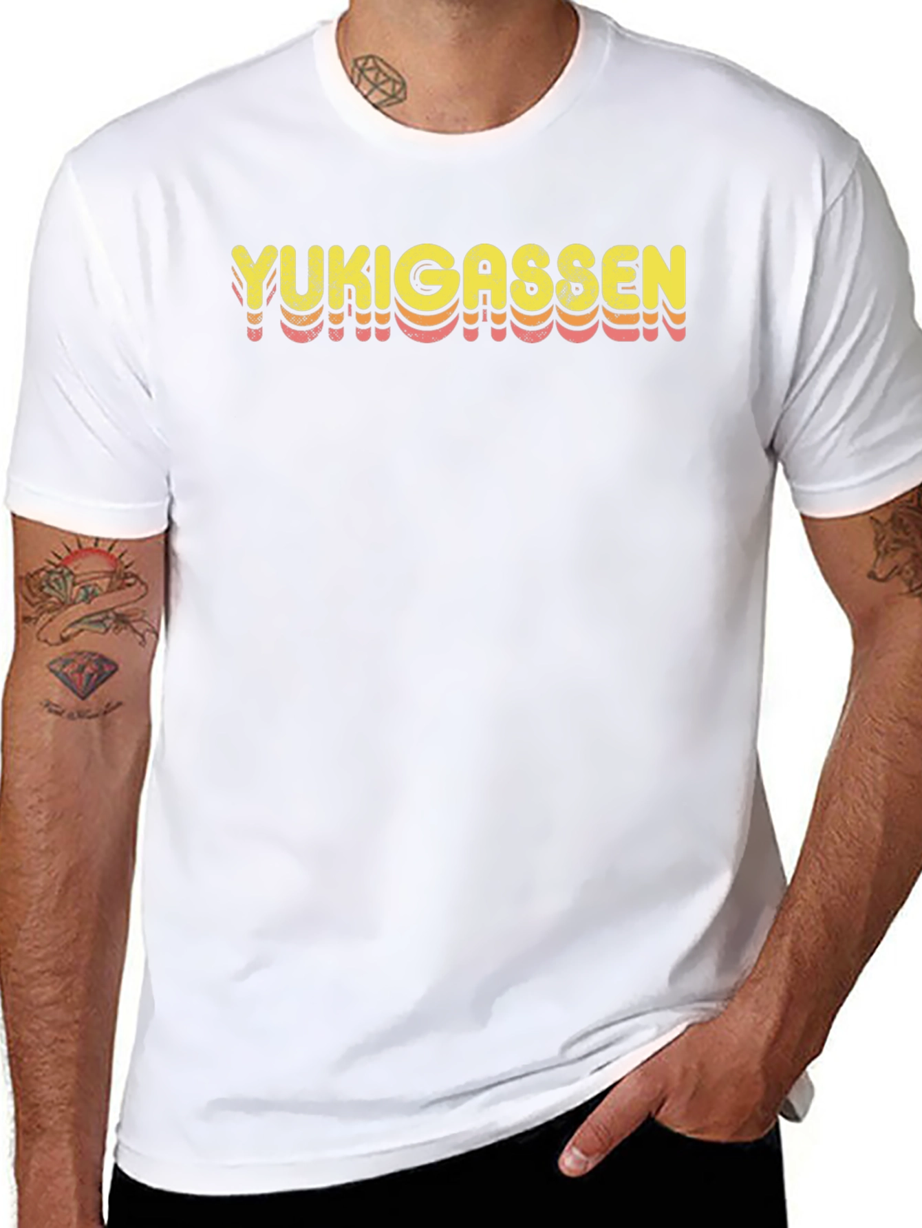 Black Yukigassen Retro Style T-Shirt view 8
