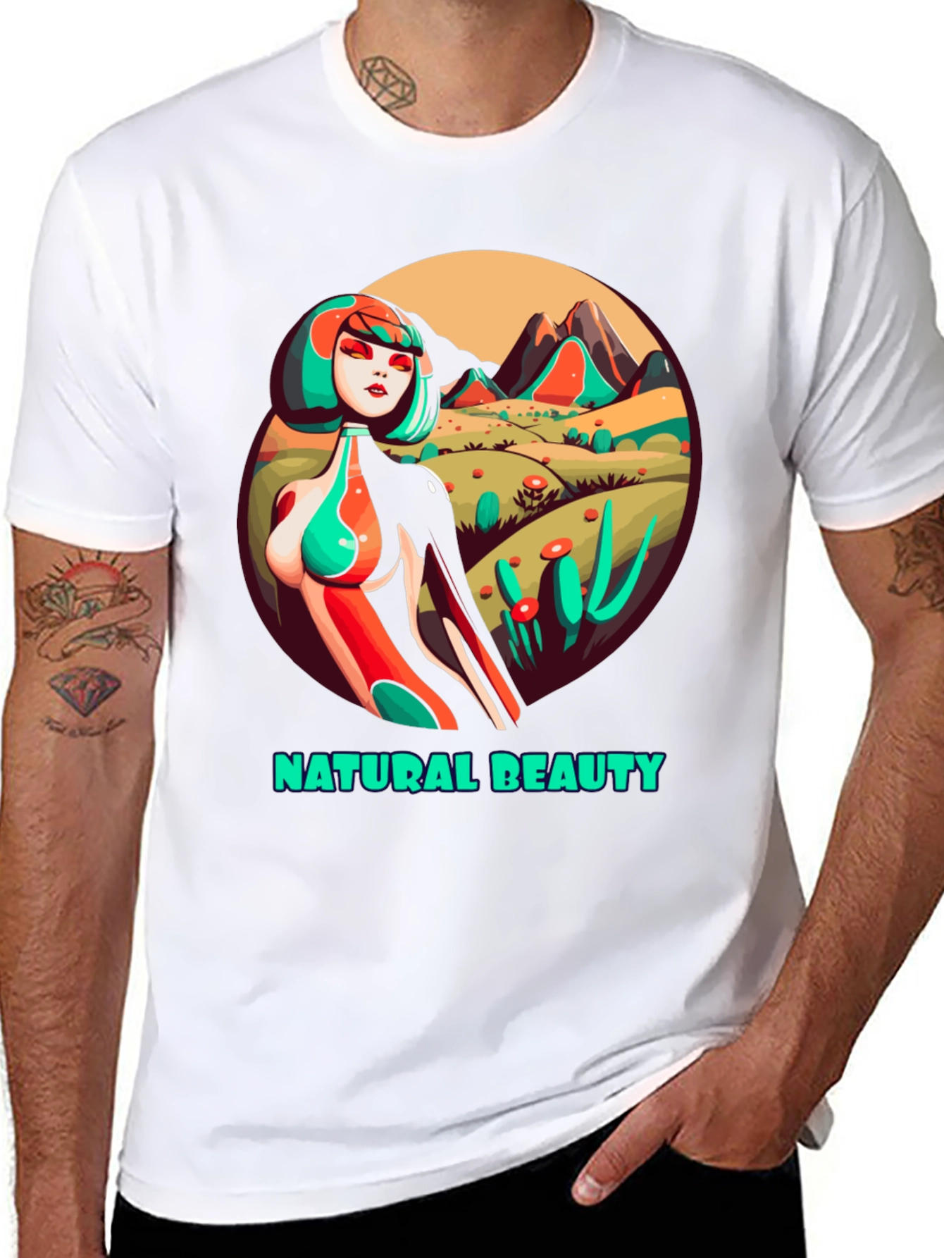 Black Natural Beauty Graphic Tee - Unique Artistic Design view 8