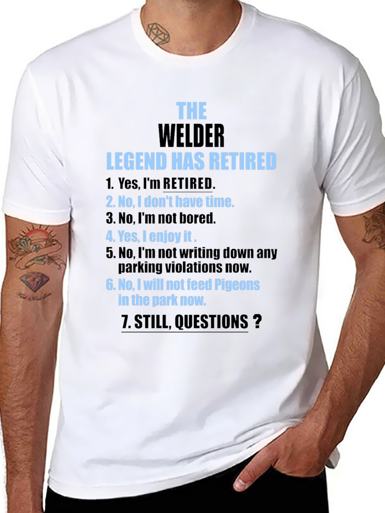 Black Retired Welder Legend T-Shirt view 8