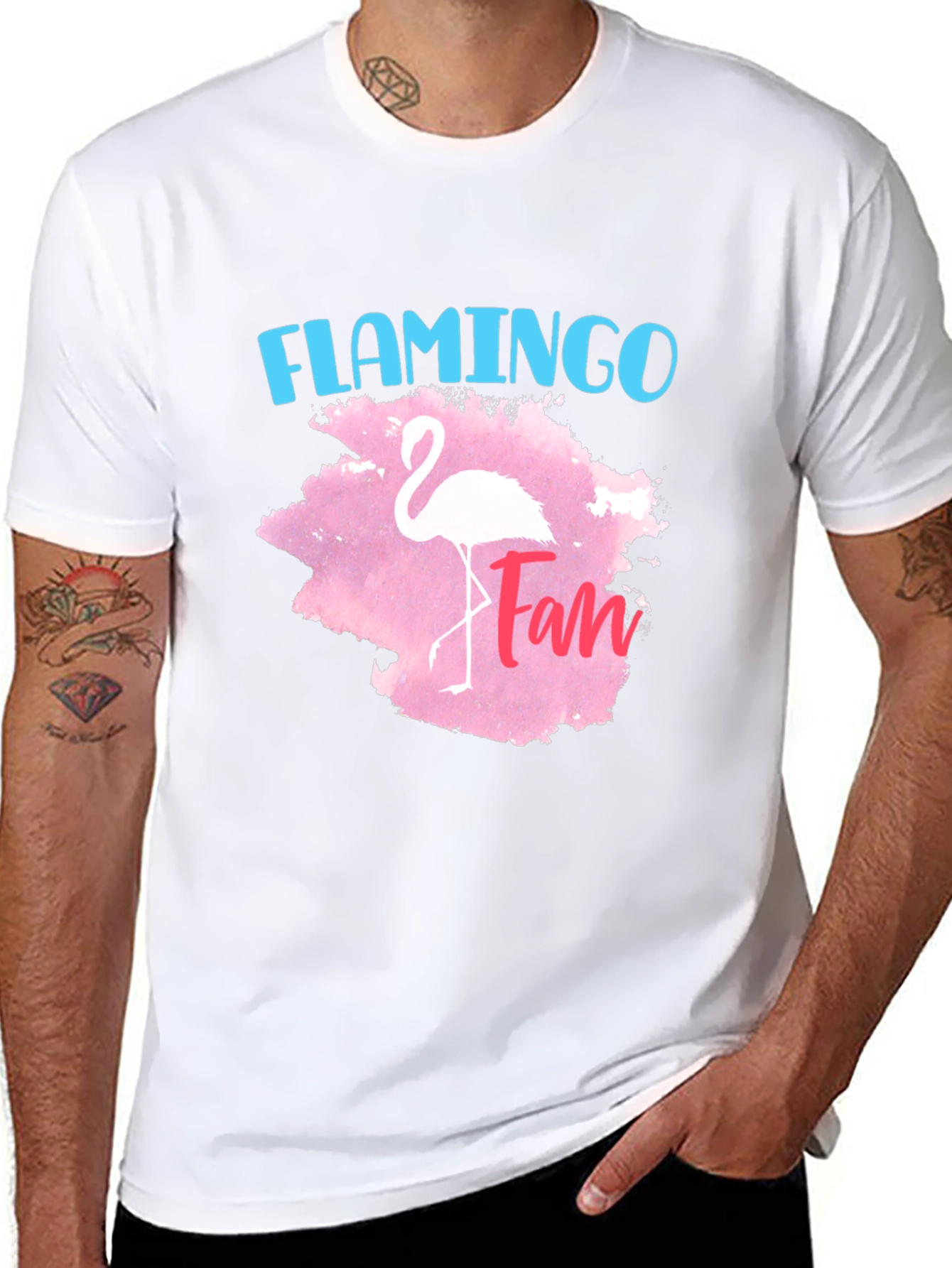 Black Flamingo Fan T-Shirt - Stylish Graphic Tee for Flamingo Lovers view 8