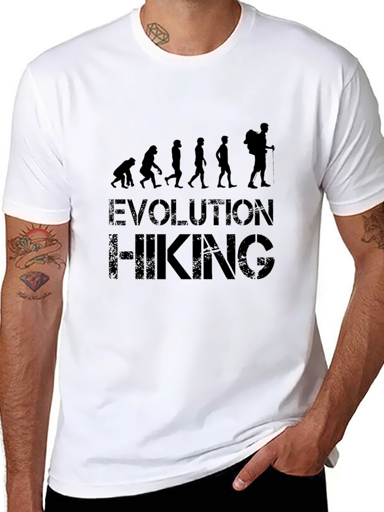 Black Evolution Hiking T-Shirt - Black Crew Neck Tee view 8