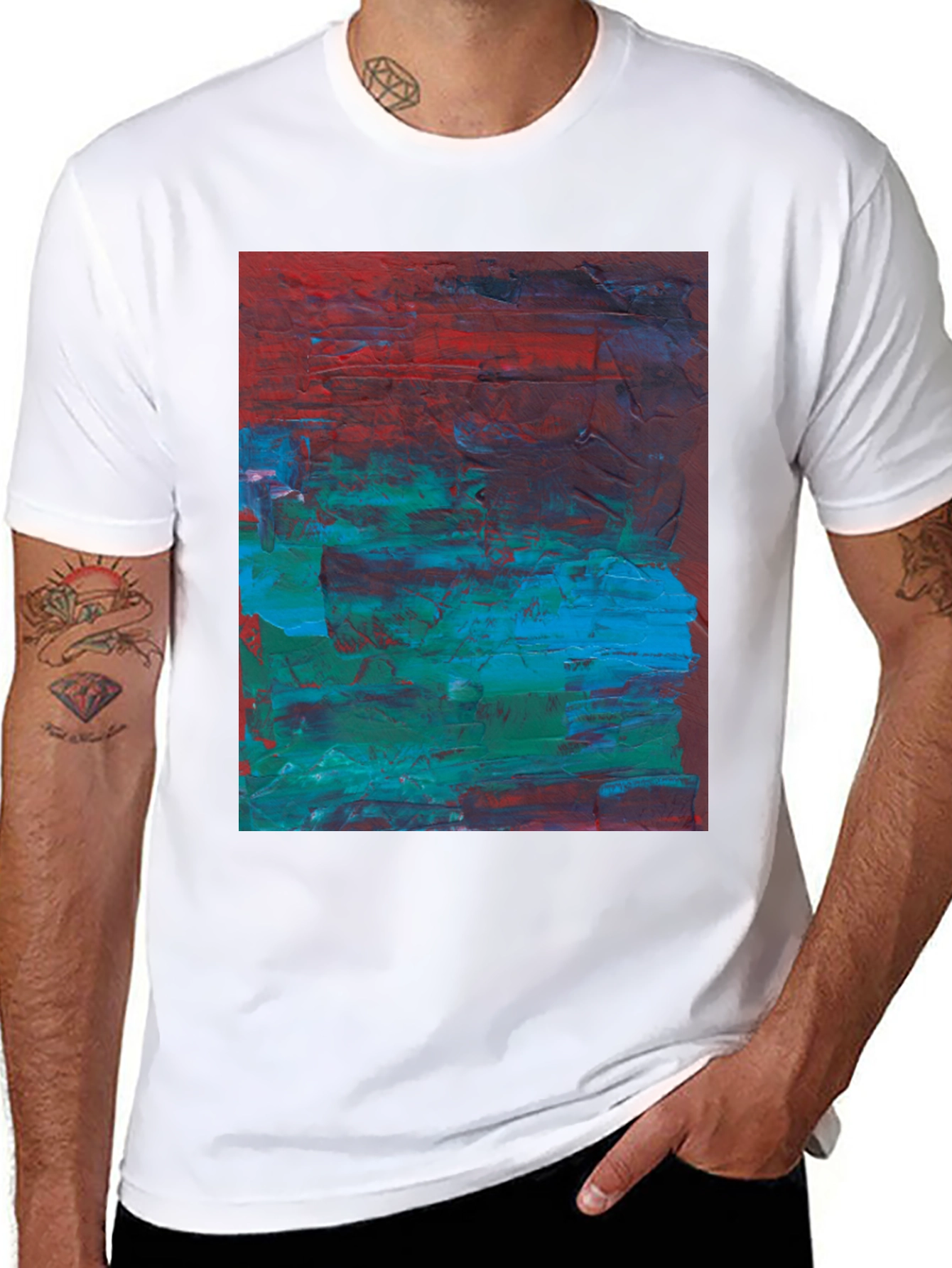 Black Abstract Art Tee - Bold & Unique Style view 8