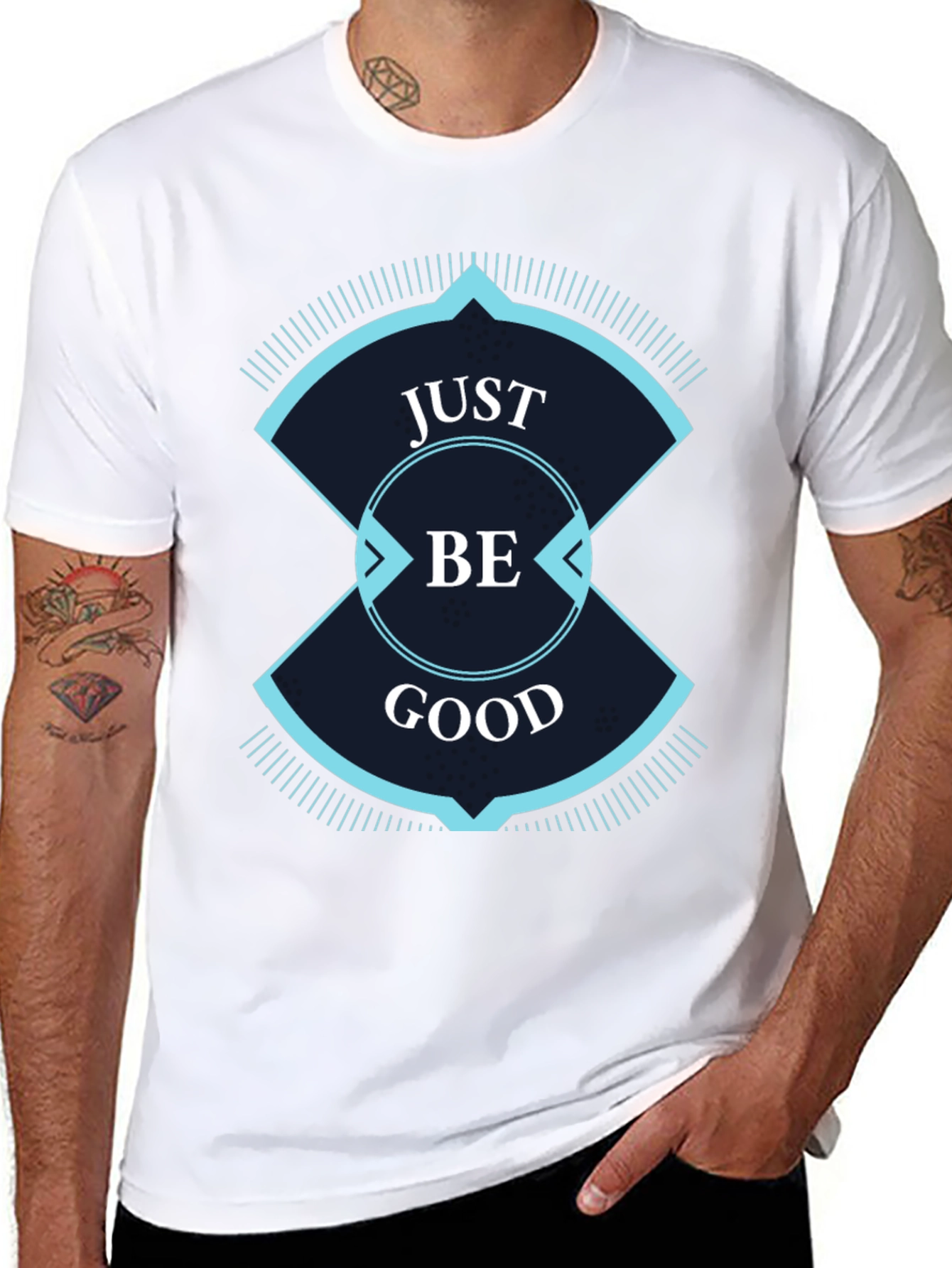 Black Just Be Good Graphic Tee - Trendy Casual Wear view 8