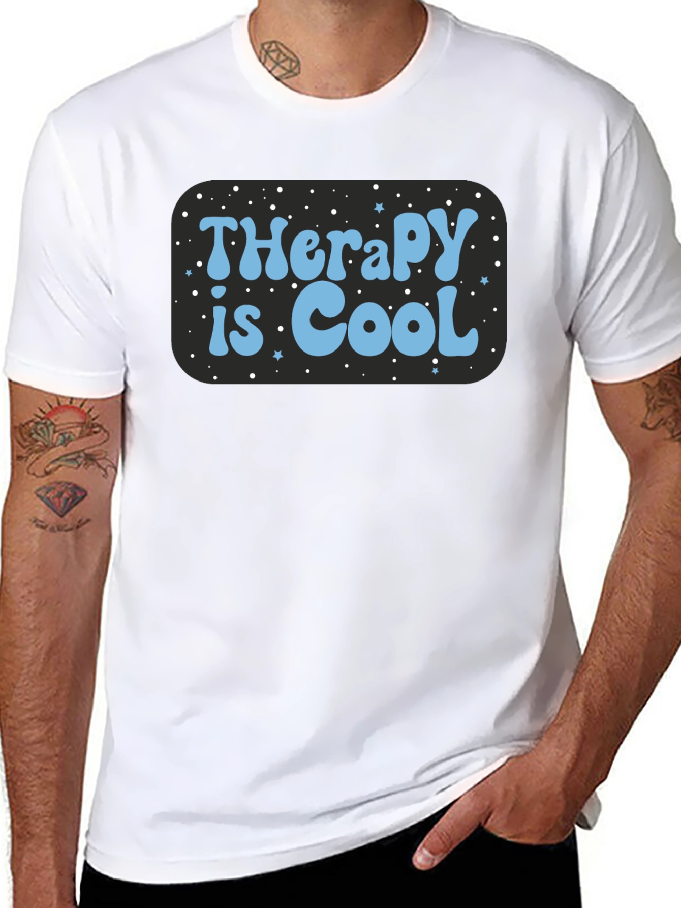 Black Therapy is Cool Graphic T-Shirt view 8