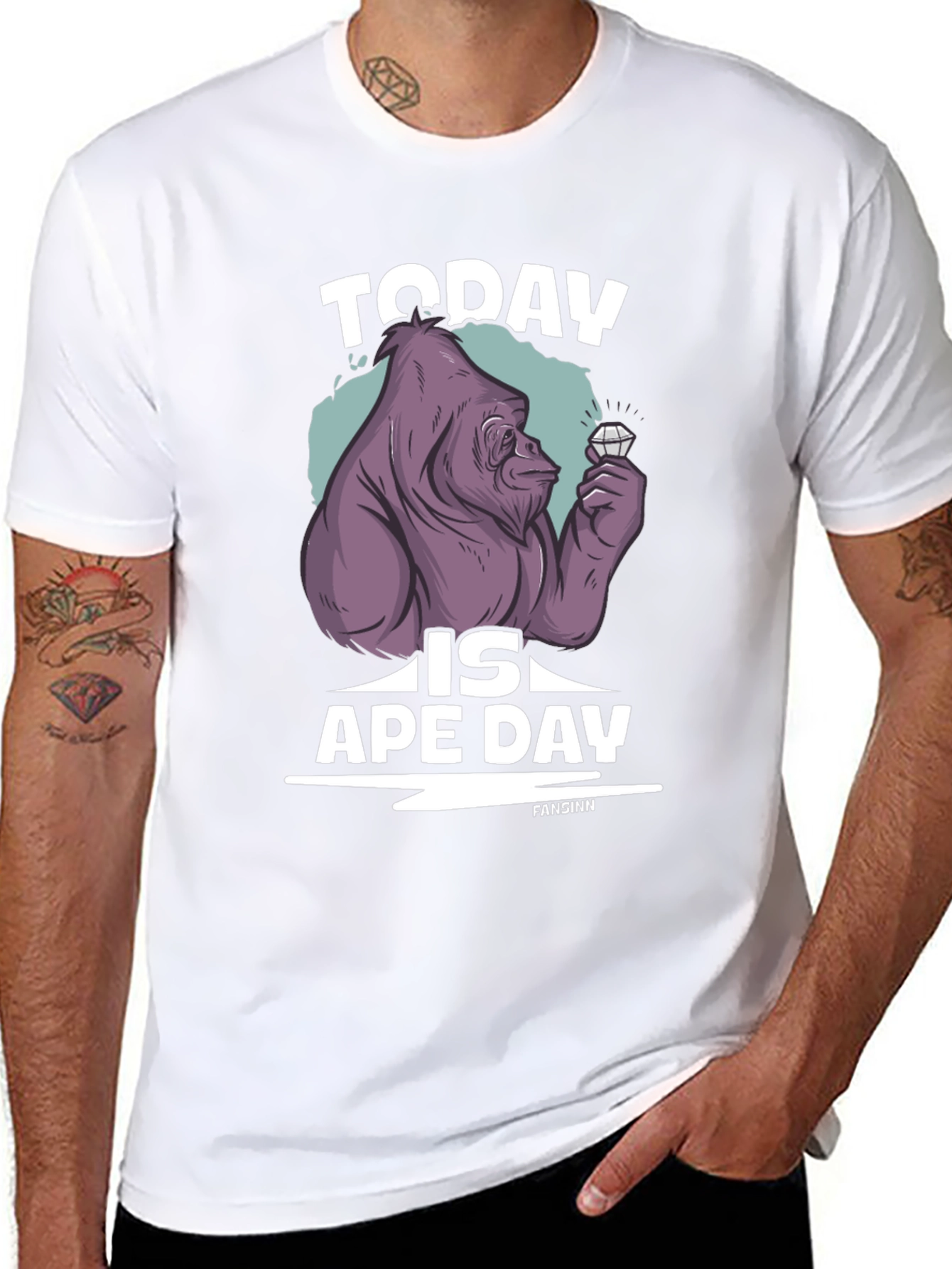 Black Today is Ape Day T-Shirt view 8