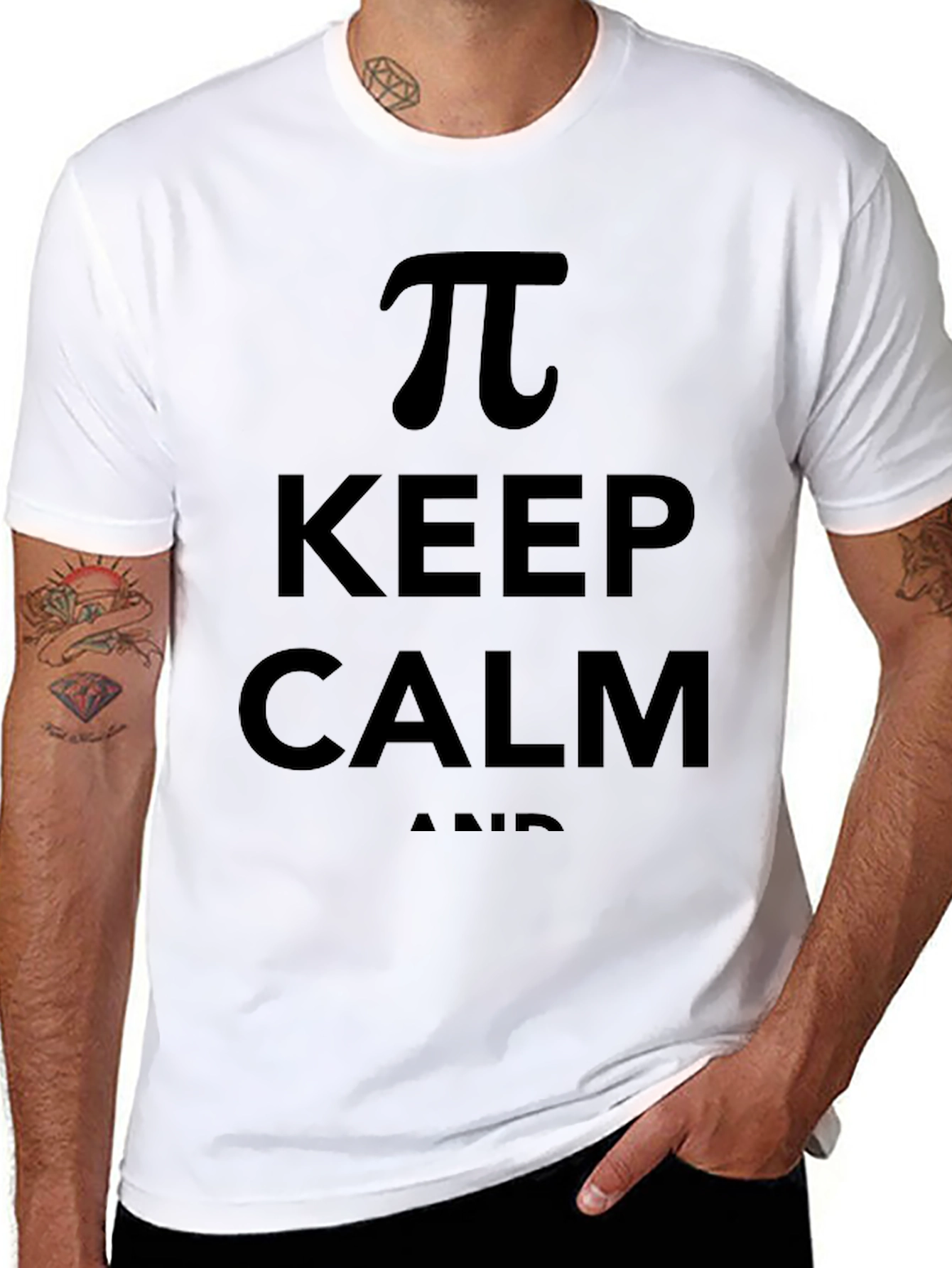 Black Keep Calm and Pi Funny Math T-Shirt view 8