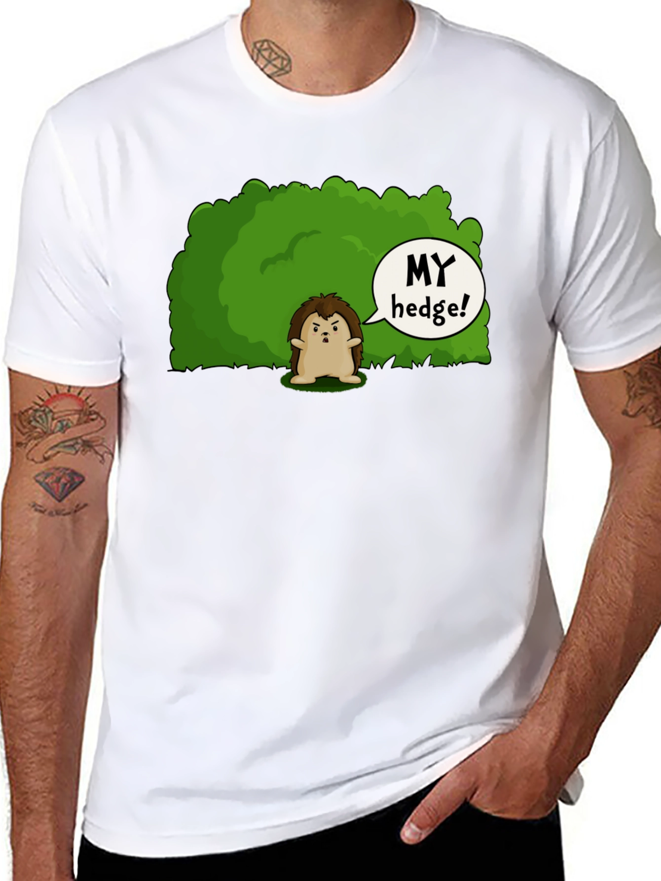 Black My Hedge! Funny Hedgehog Graphic T-Shirt view 8