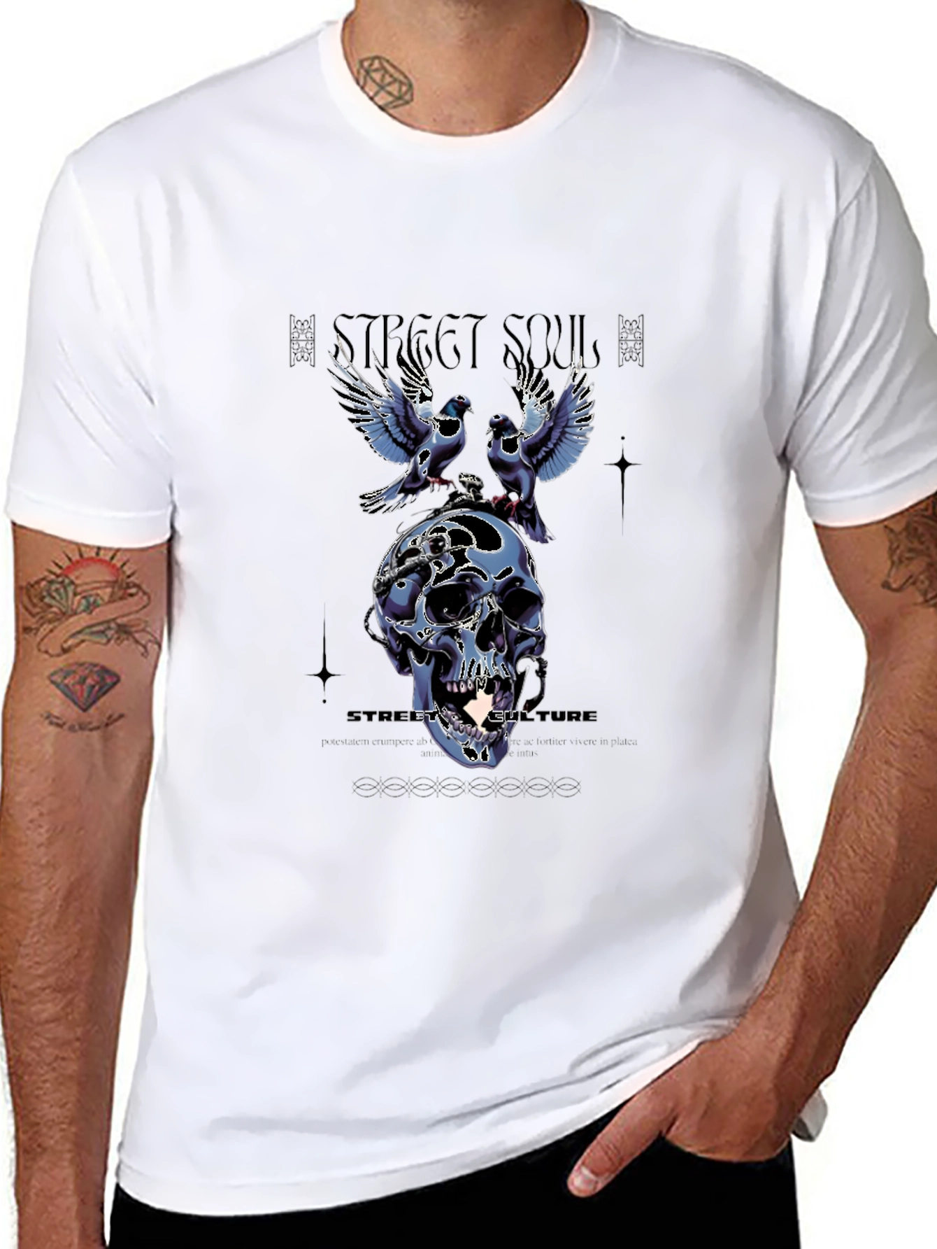 Black Street Souls Graphic Tee - Skull & Birds view 8