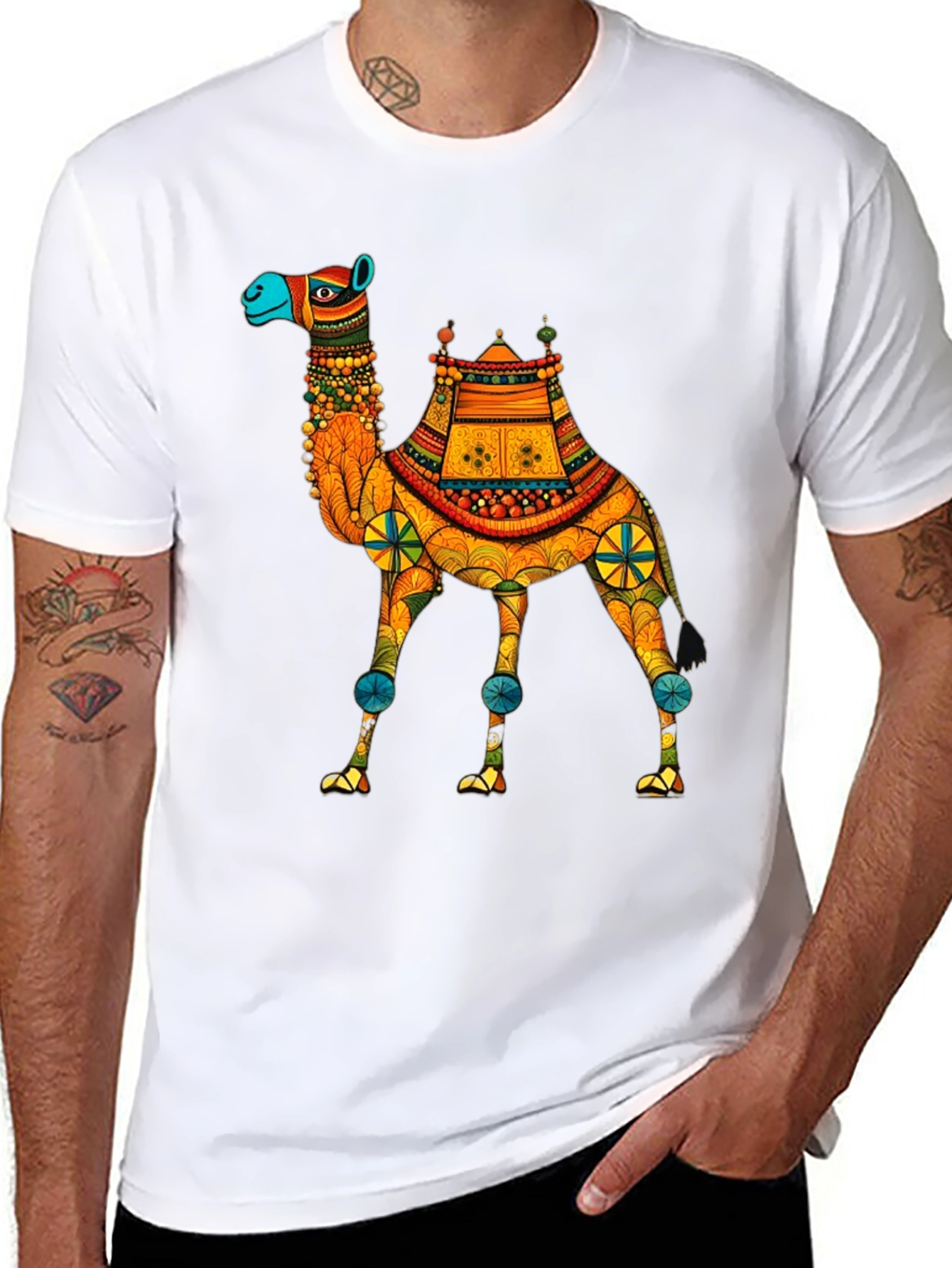 Black Camel Graphic Print T-Shirt - Unique Design view 8