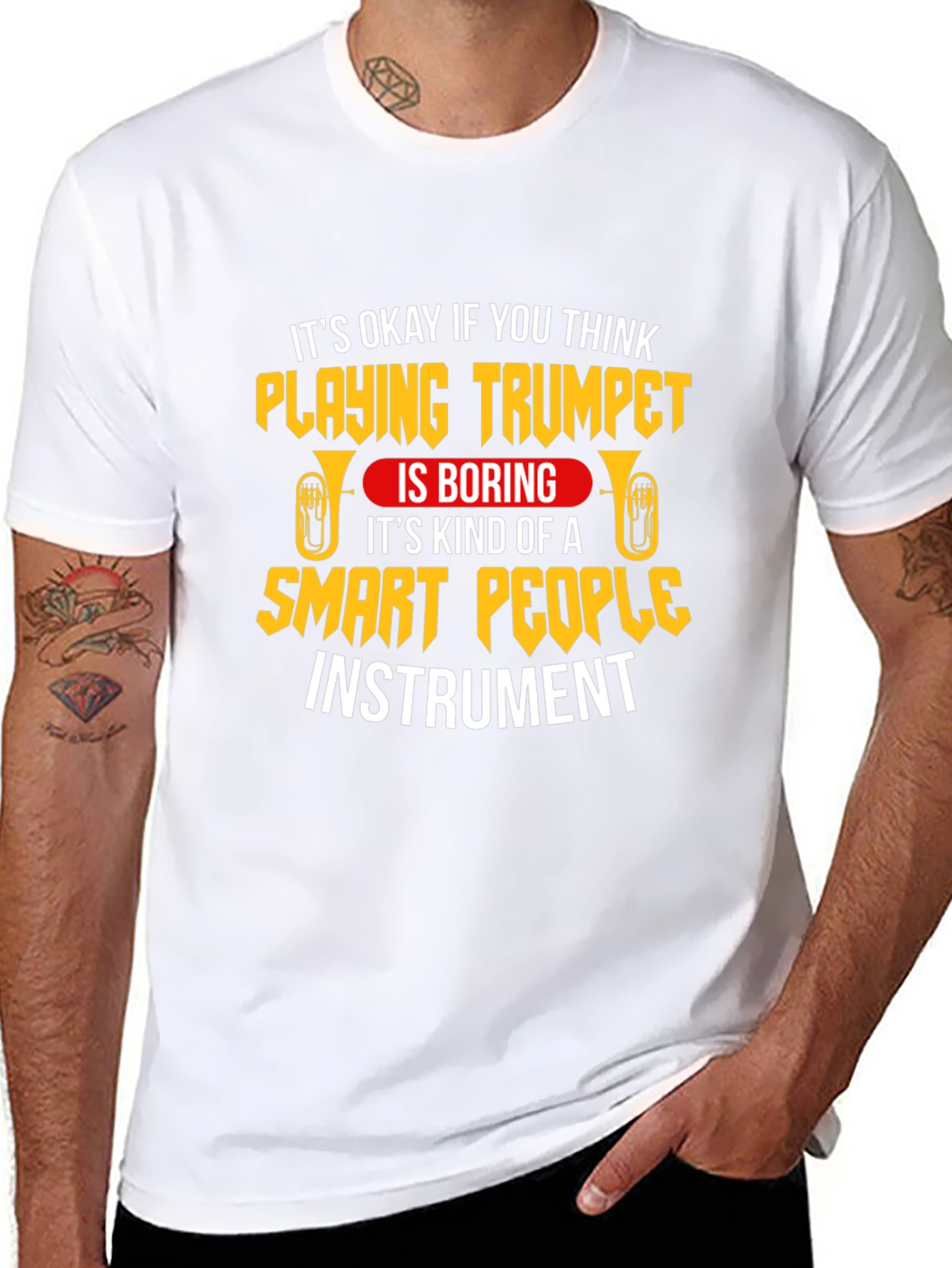 Black Trumpet Player Smart People Instrument T-Shirt view 8