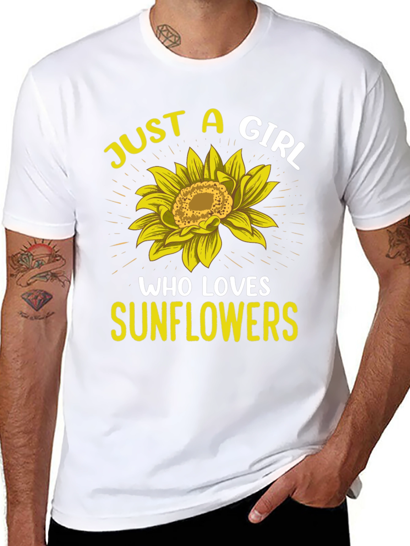 Black Sunflower Lover Graphic T-Shirt - Just a Girl view 8