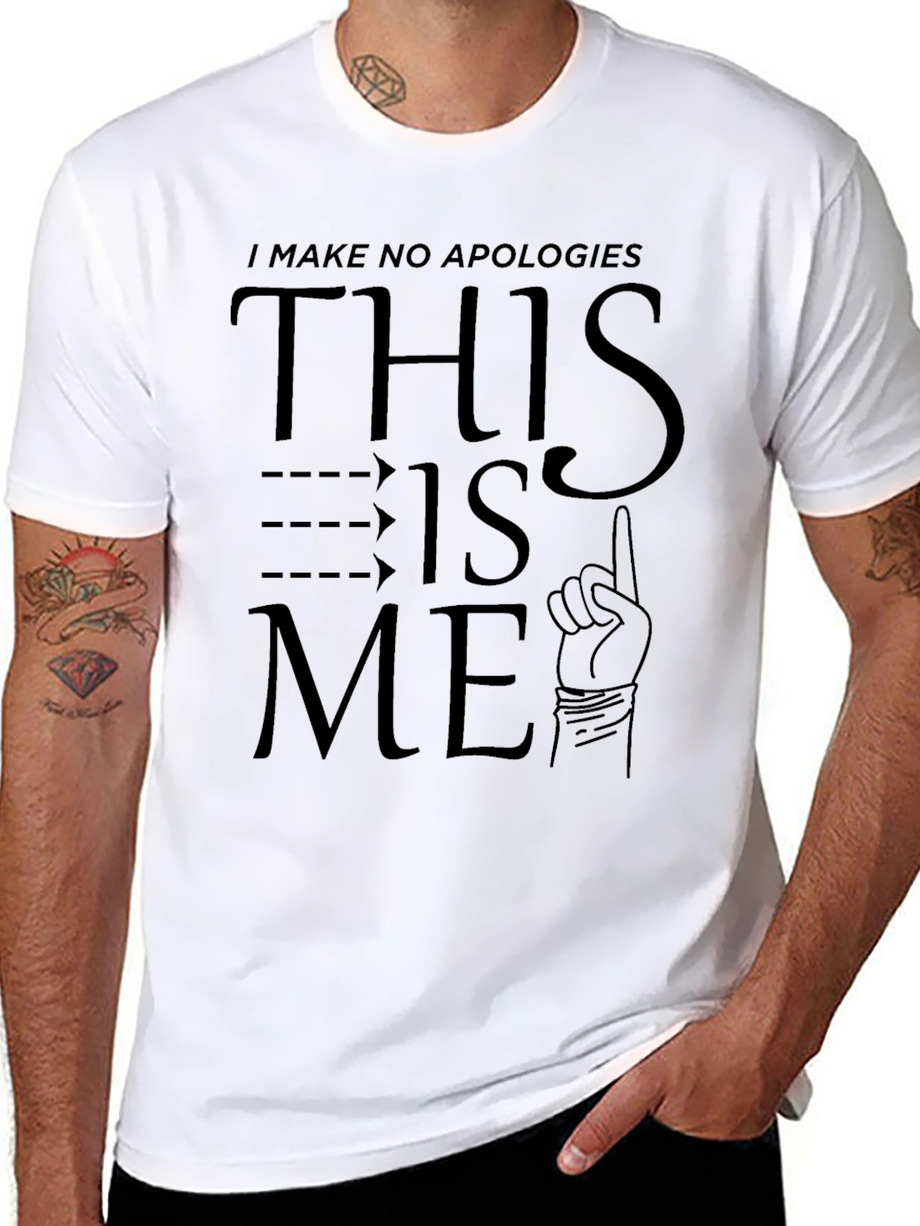Black I Make No Apologies T-Shirt - This Is Me - Black view 8