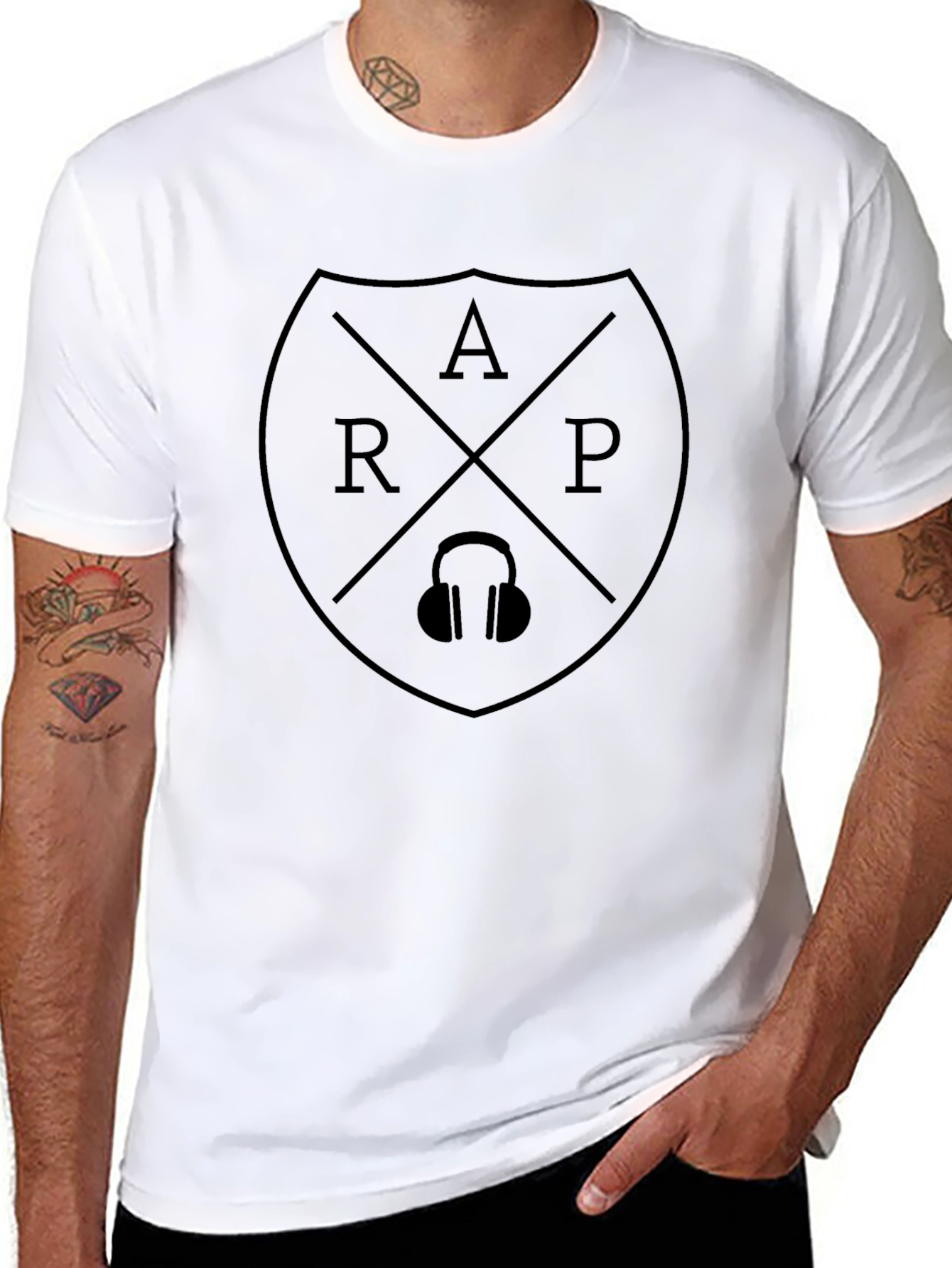 Black ARP Headphone Shield T-Shirt - Stylish Music Lover Tee view 8