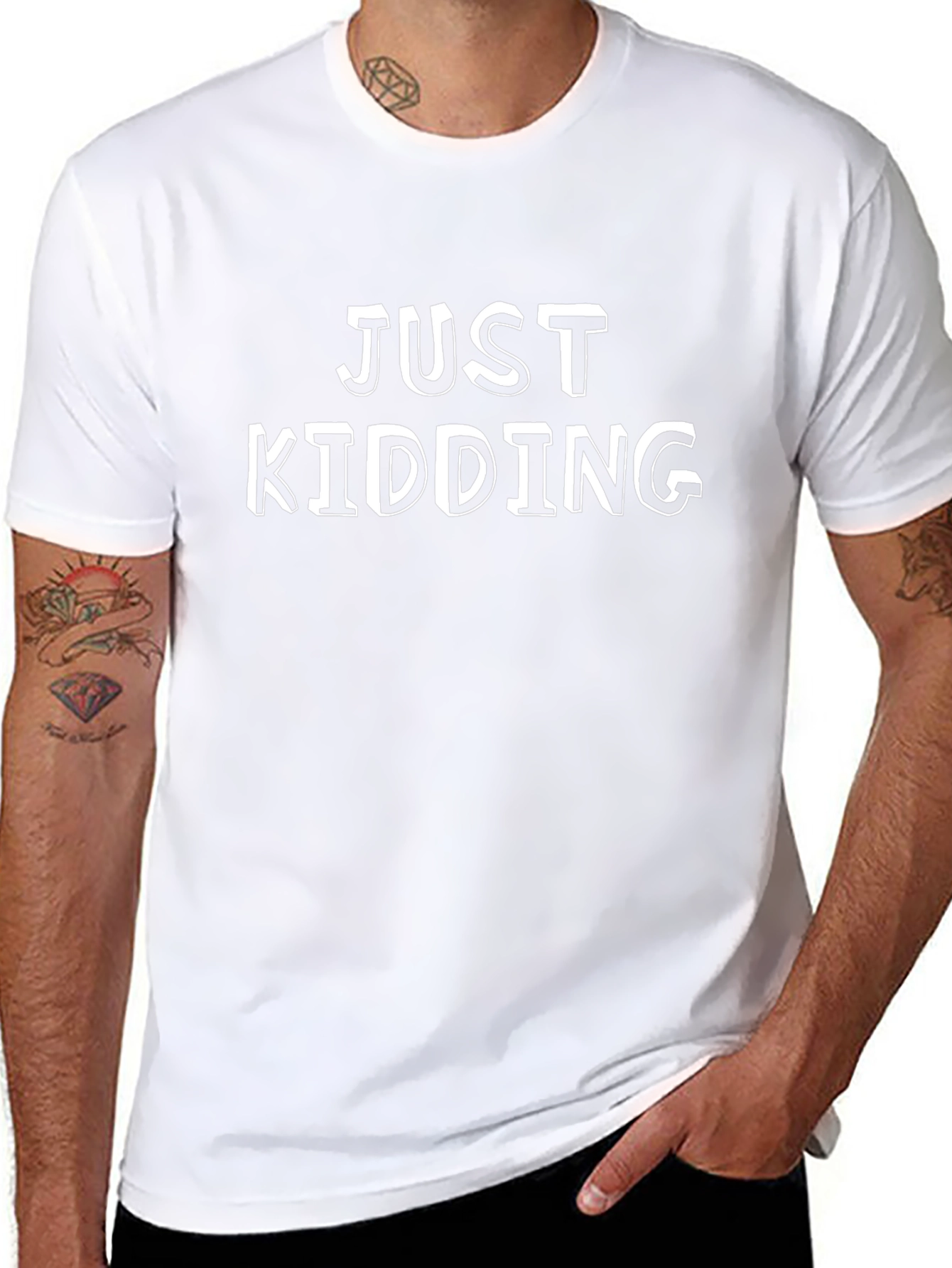 Black Just Kidding Graphic T-Shirt - Casual Comfort view 8