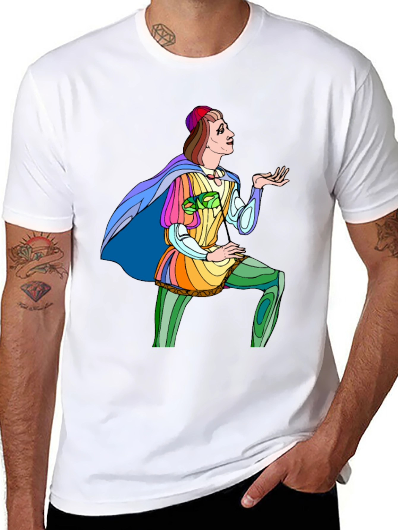 Black Renaissance Man Graphic Tee - Black Cotton T-Shirt view 8