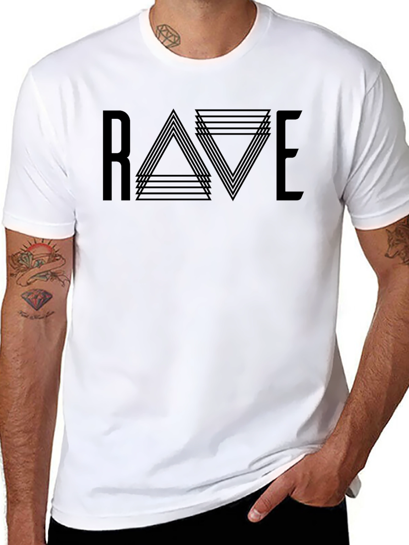 Black Rave Graphic Tee - Men's Black T-Shirt view 8