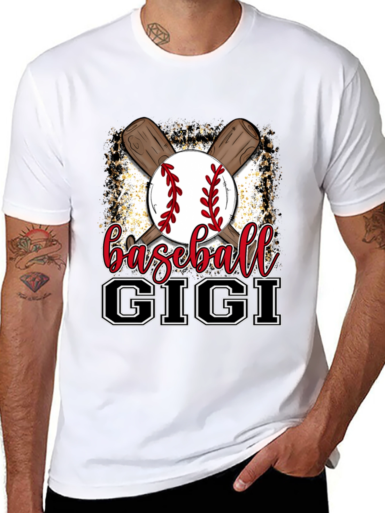 Black Baseball Gigi T-Shirt - Perfect for Baseball Loving Grandmas! view 8