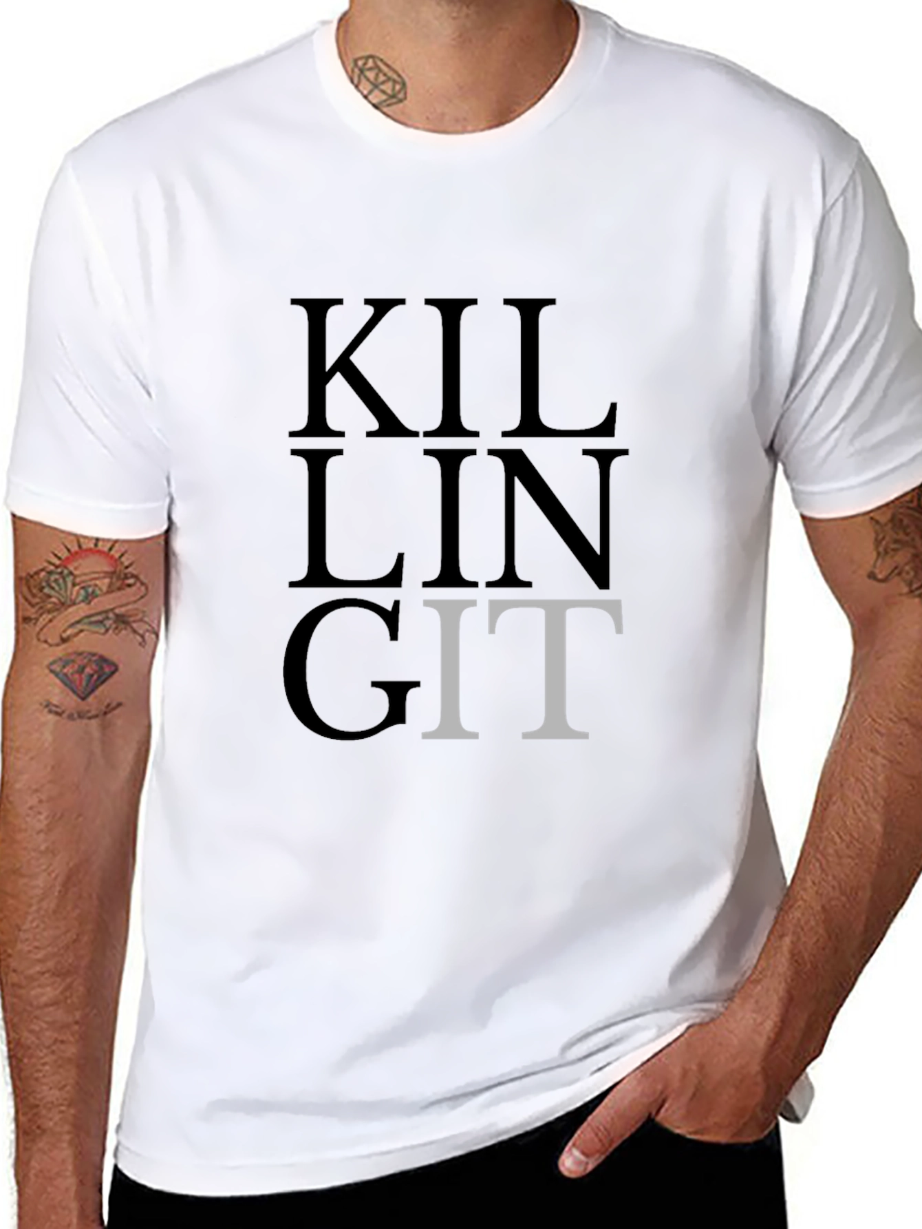 Black Killing It Funny T-Shirt, Sarcastic Graphic Tee view 8