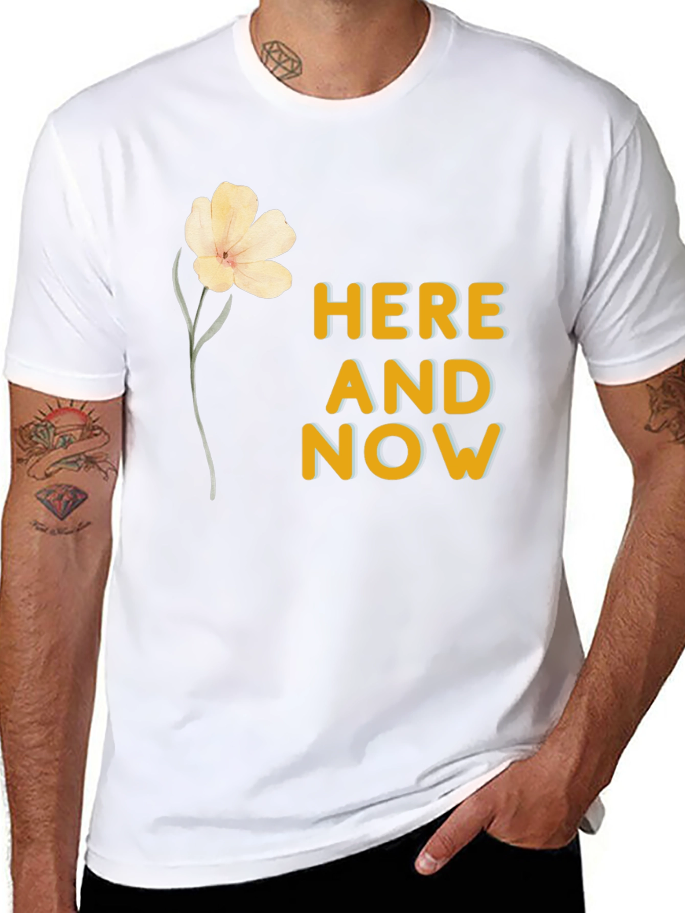 Black Here and Now Graphic Tee - Black Cotton Blend view 8