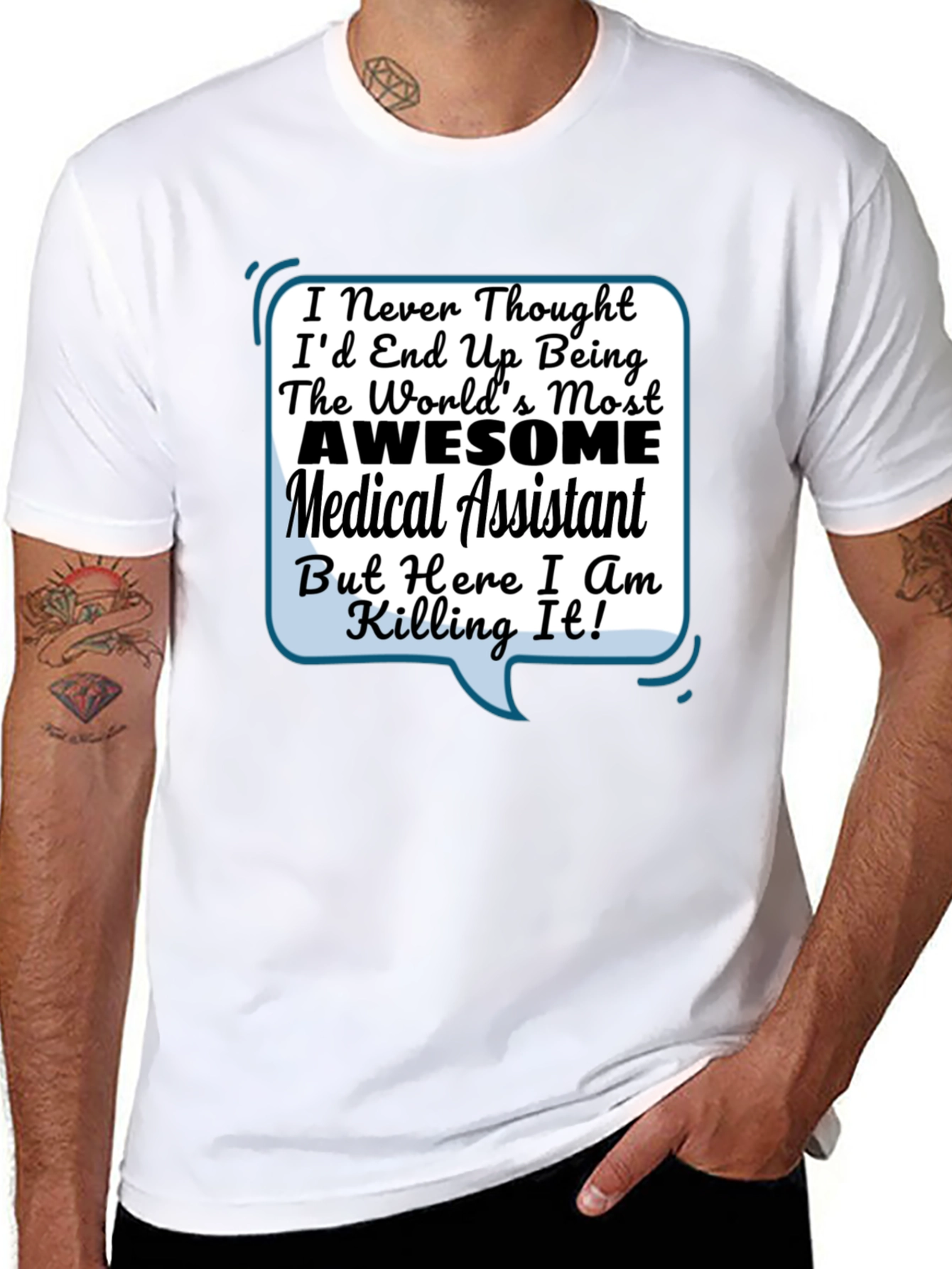 Black Awesome Medical Assistant T-Shirt - Gift for Medical Staff view 8