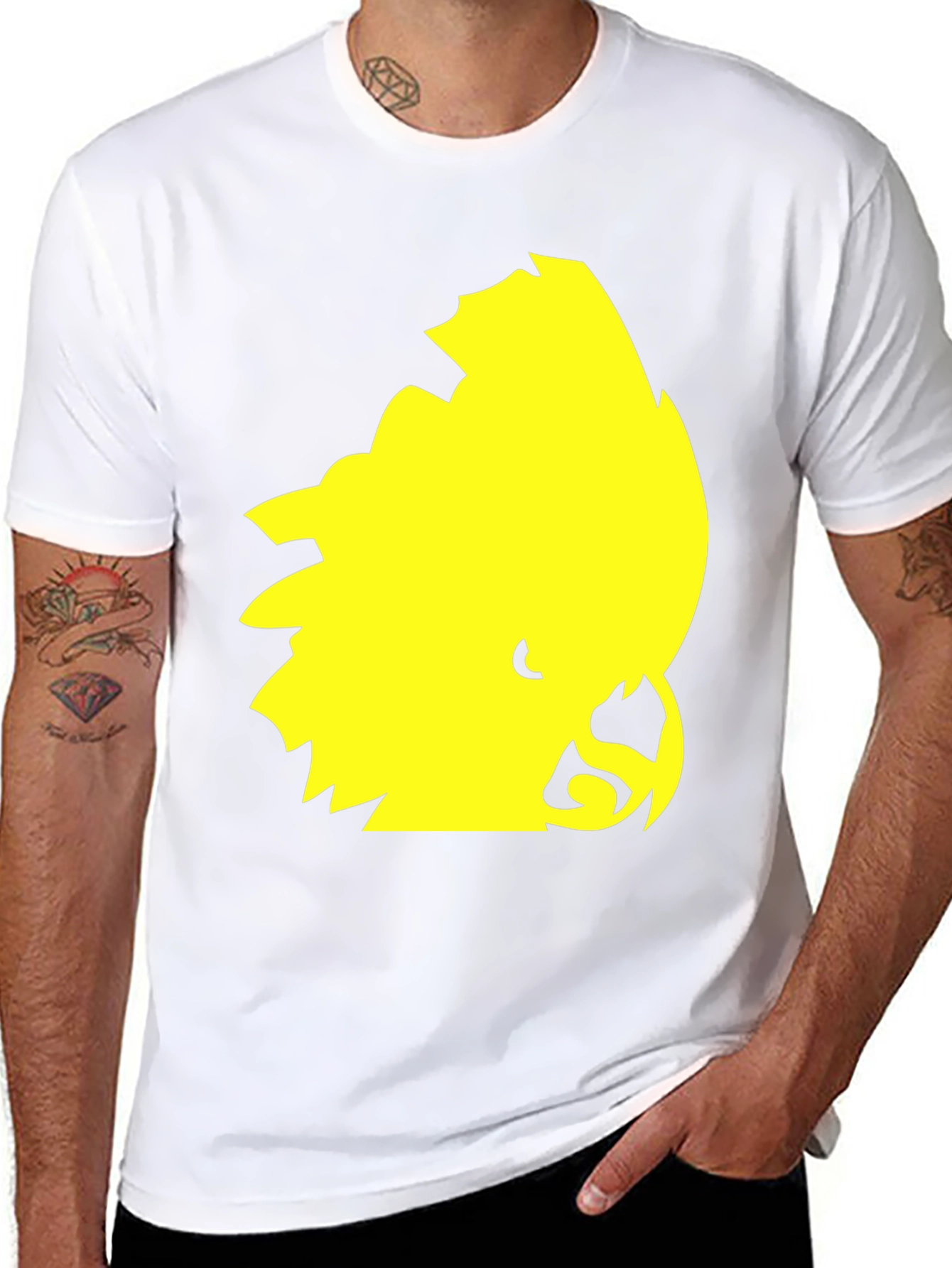 Black Graphic Tee - Bold Yellow Parrot Design view 8