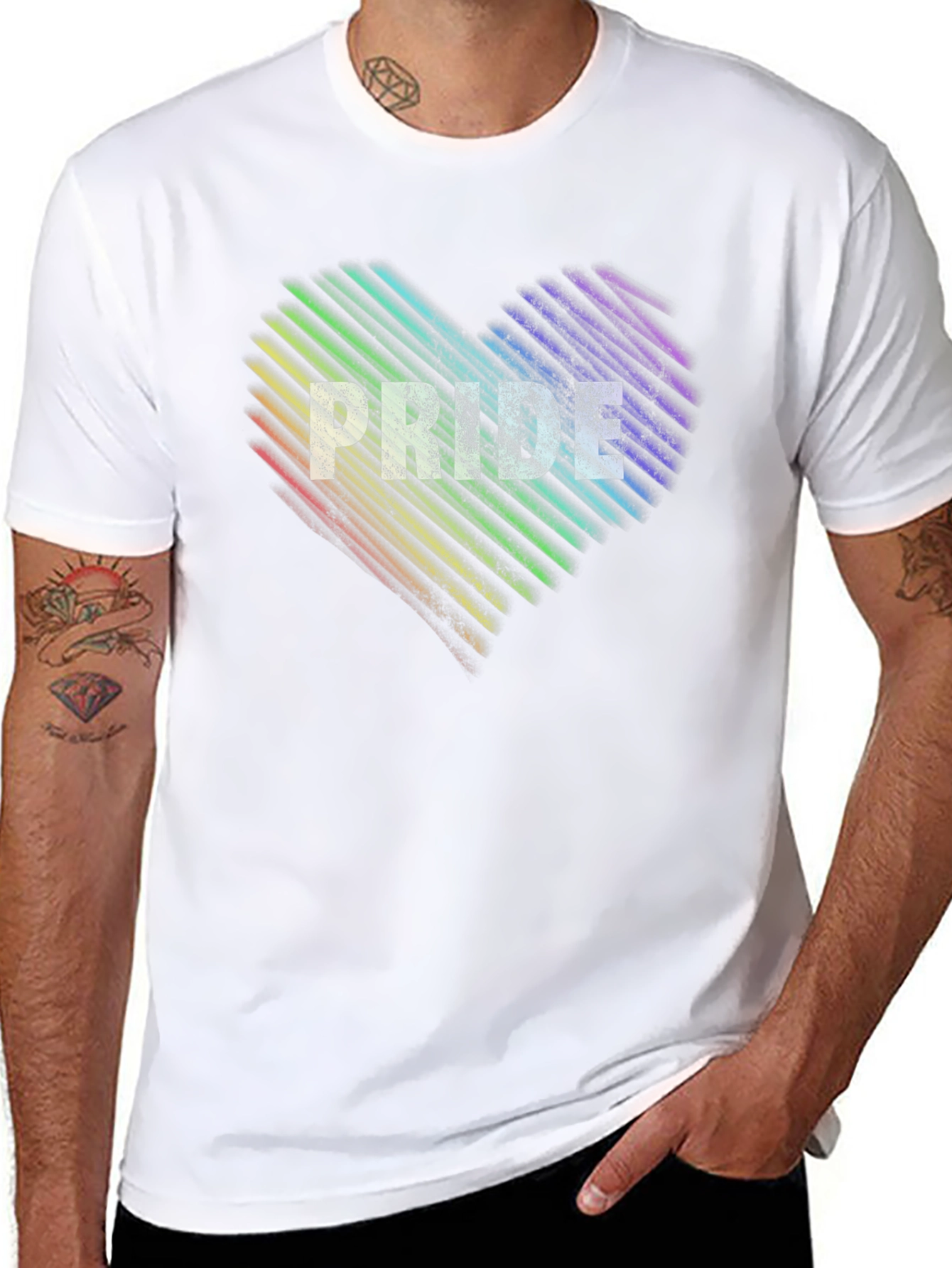 Black Pride Heart Graphic T-Shirt - LGBTQ+ Rainbow Tee view 8