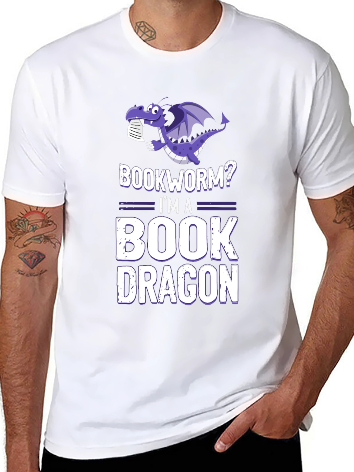Black Bookworm? I'm a Book Dragon T-Shirt view 8