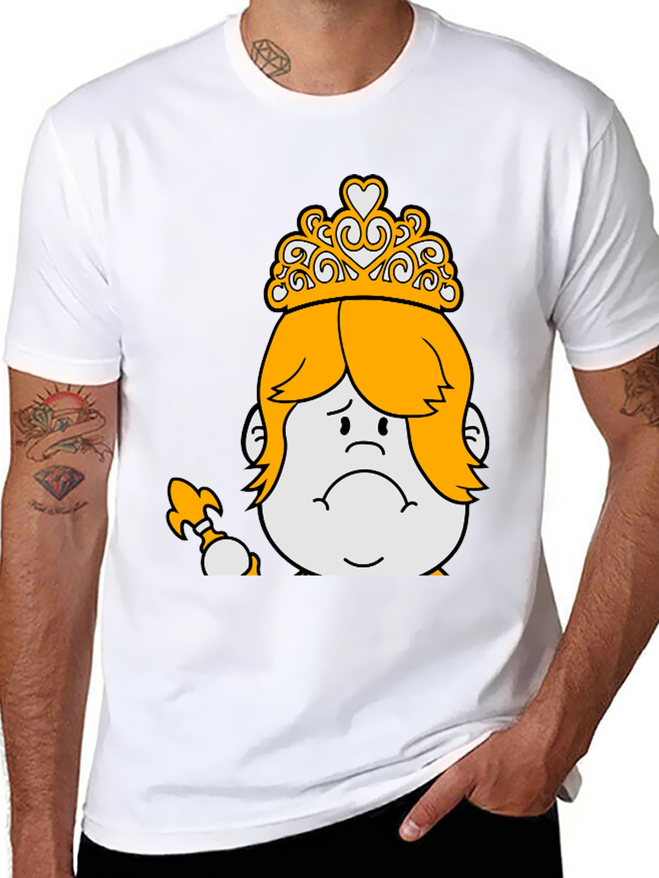 Black Sad Crowned Cartoon Tee view 8
