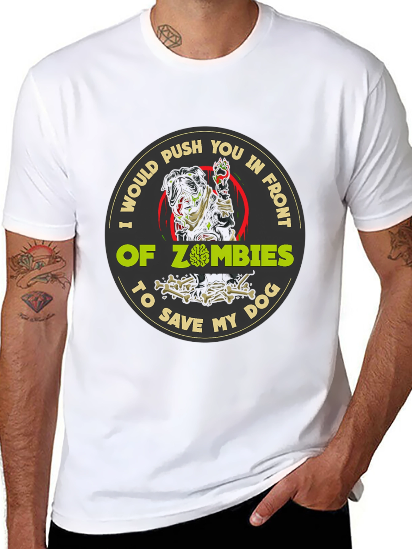 Black Zombie Dog T-Shirt - Save My Dog view 8