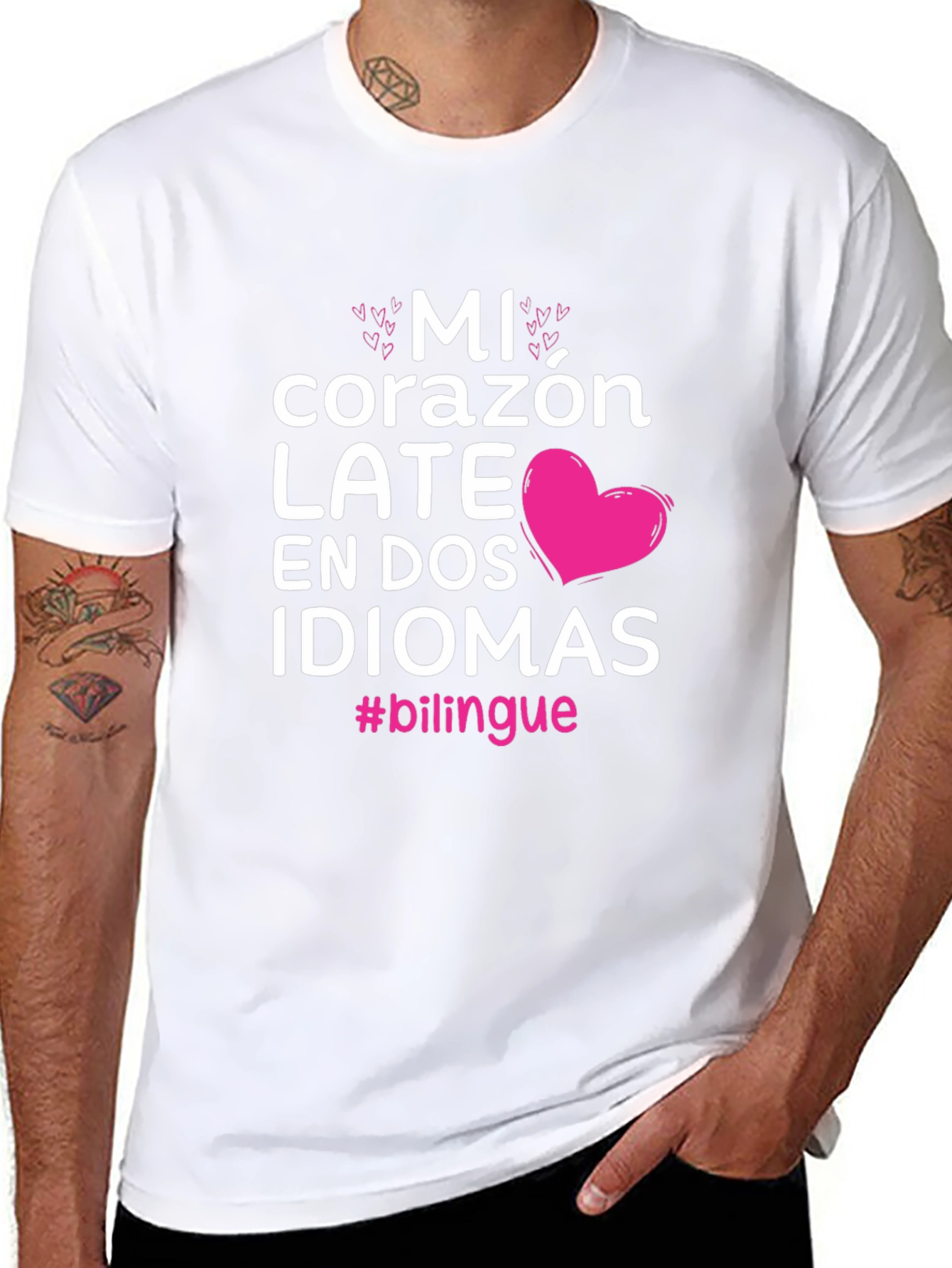 Bilingual Heart Graphic T-Shirt - Mi Corazon Late - 8