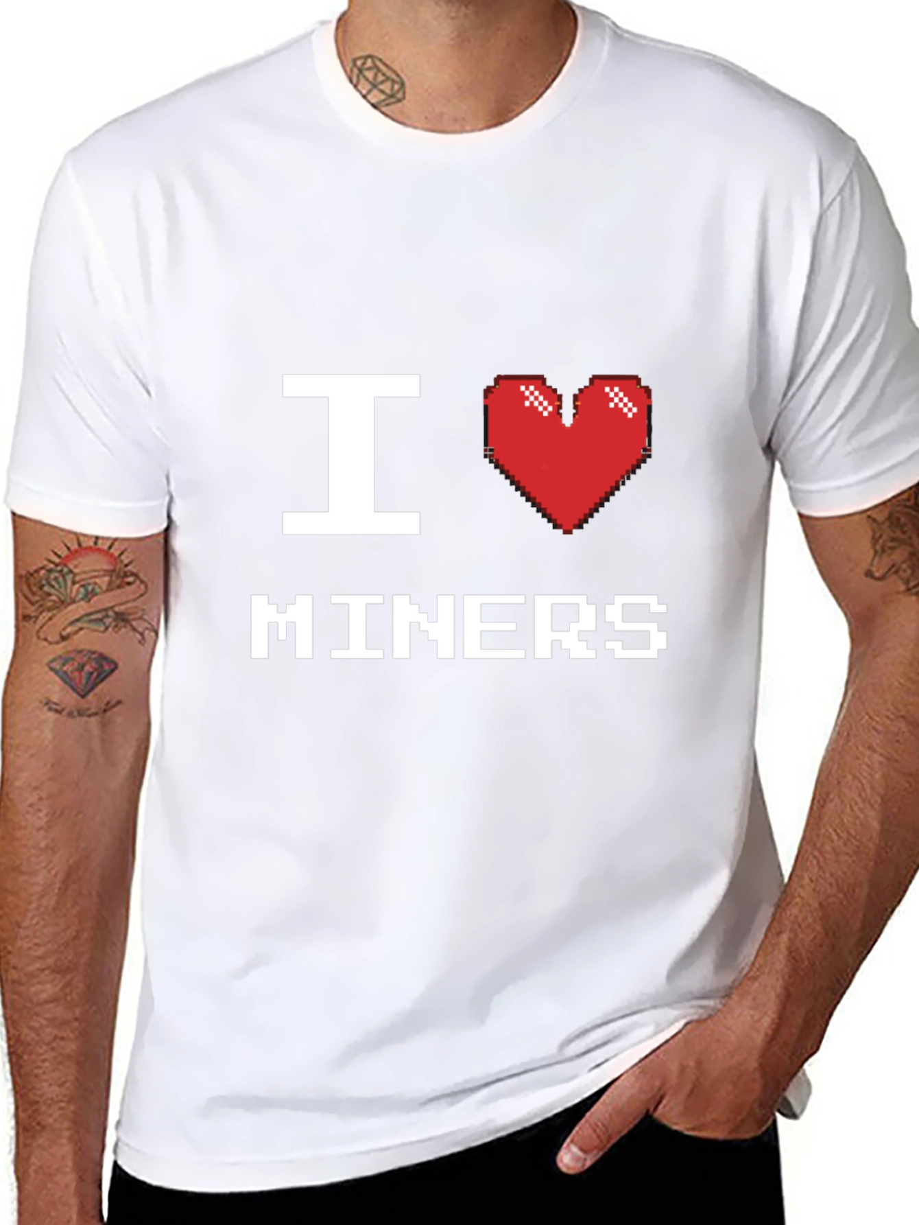 Black I Heart Miners T-Shirt - Black Cotton Tee view 8