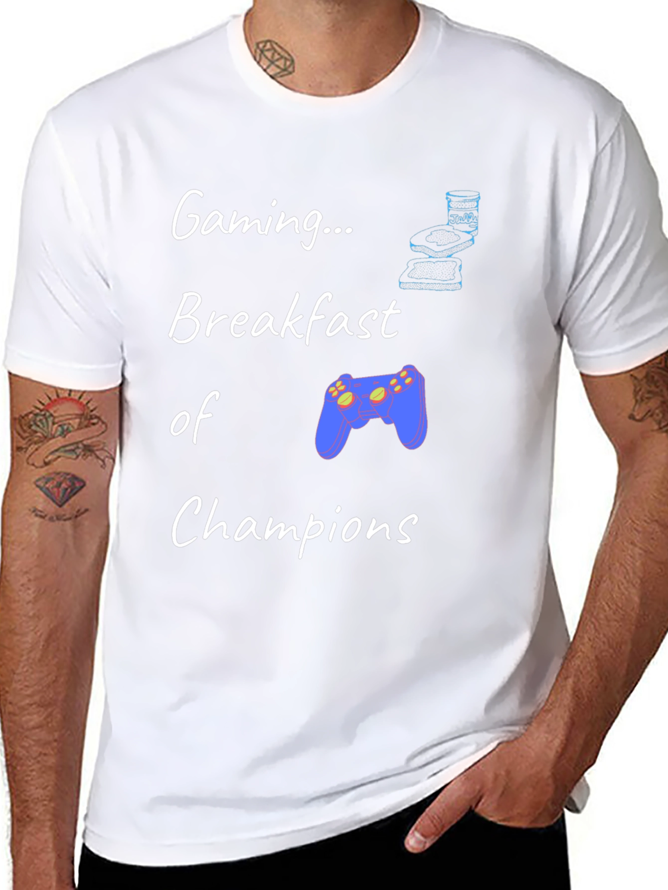 Black Gaming Breakfast Champions Tee view 8