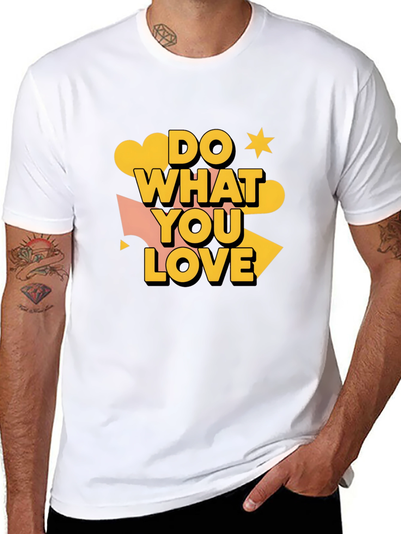 Black Do What You Love Graphic Tee - Stylish Men's Black T-Shirt view 8