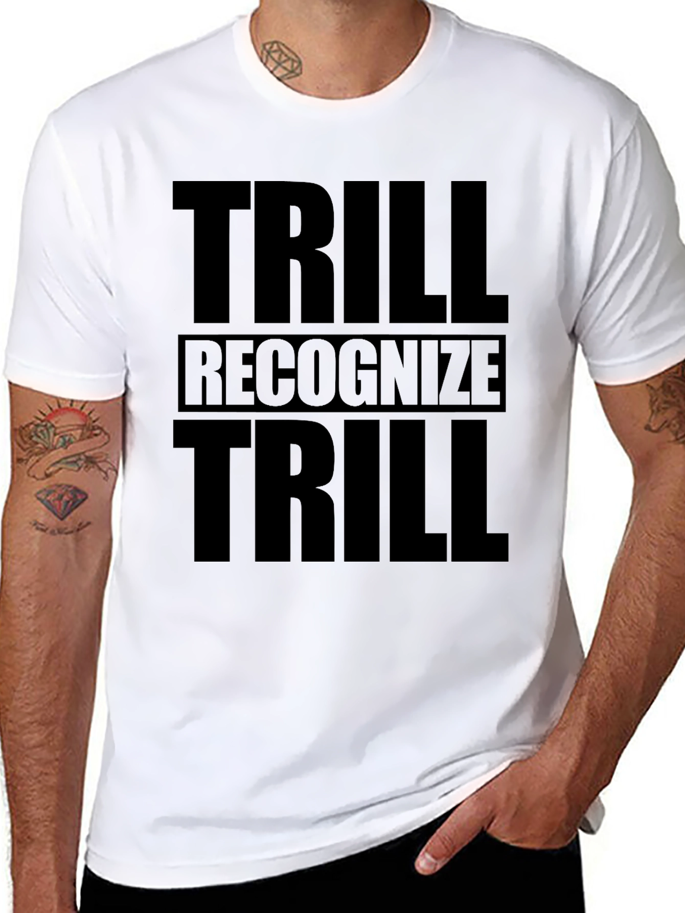 Black Trill Recognize Trill Black Graphic Tee view 8