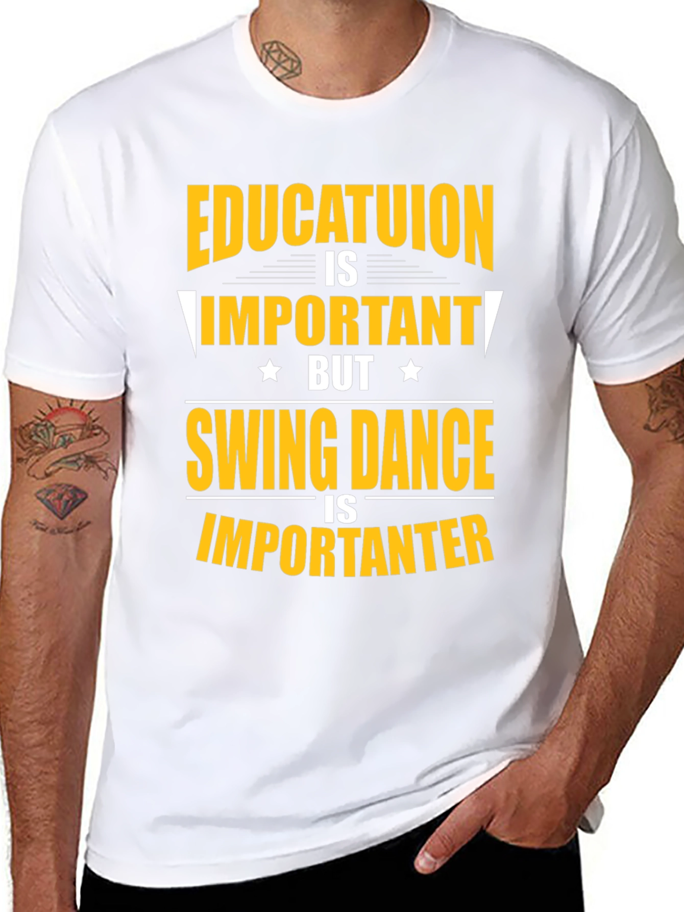 Black Education vs Swing Dance Graphic T-Shirt view 8