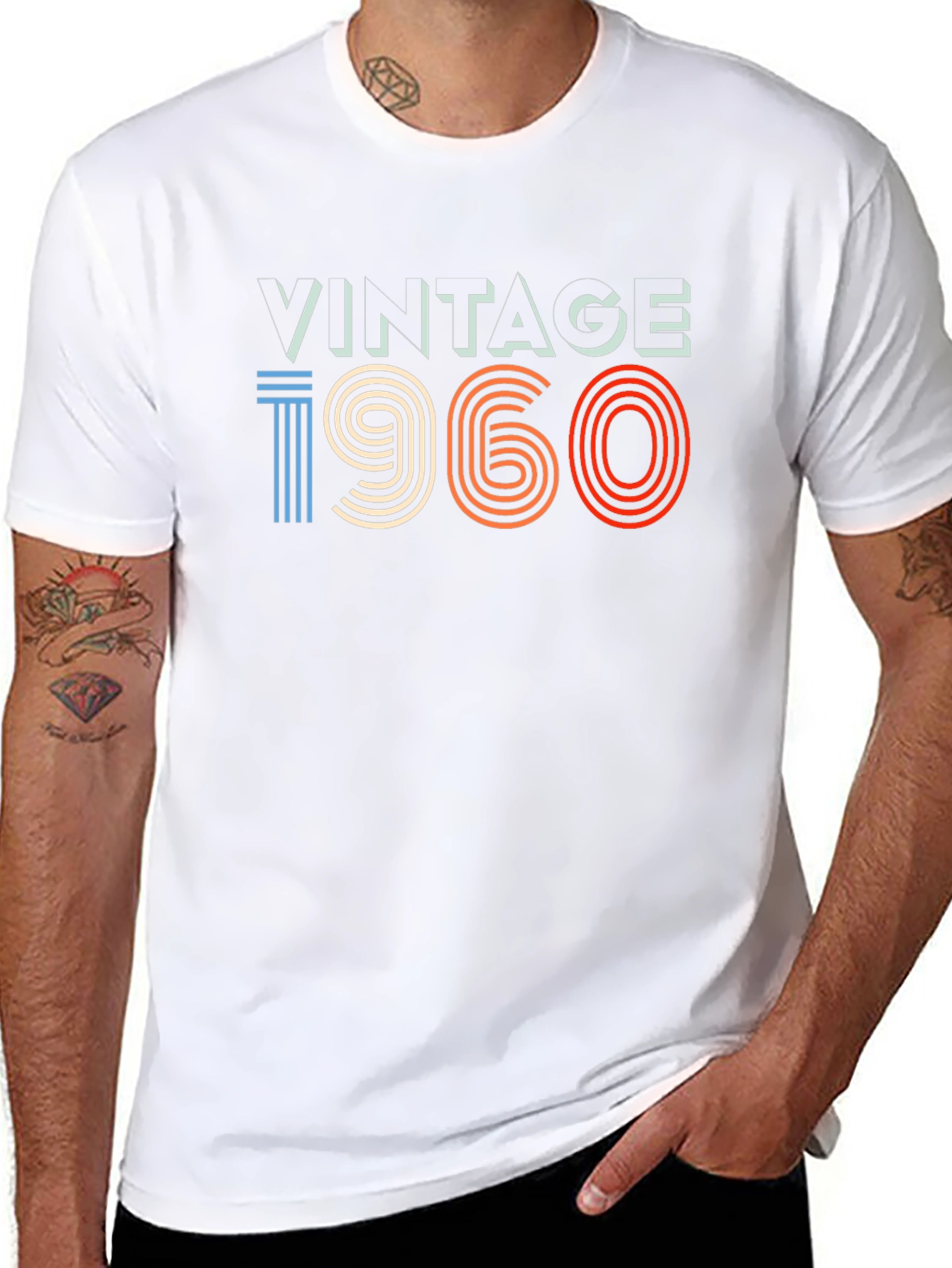 Black Vintage 1960 Retro T-Shirt view 8