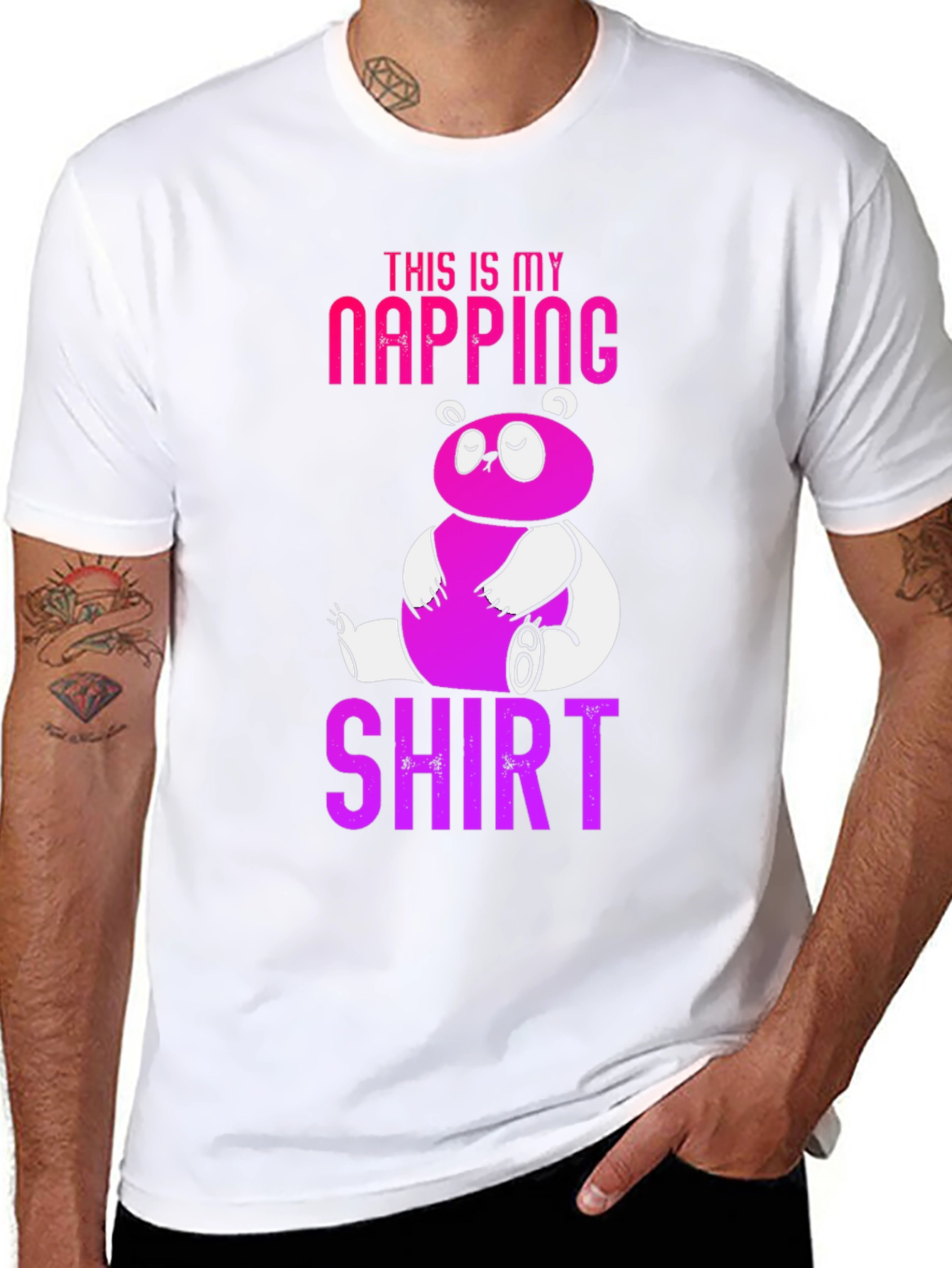 Black Napping Shirt - Funny Panda Graphic Tee view 8