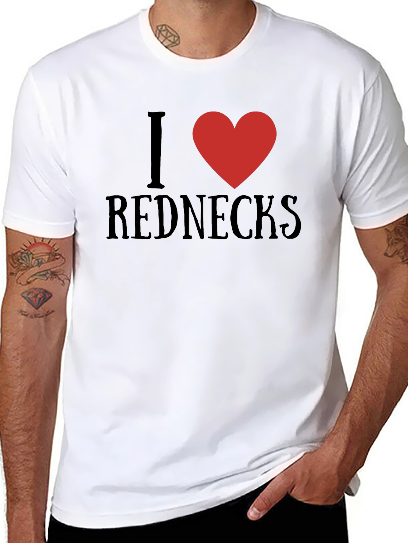 Black I Heart Rednecks Graphic Tee - Soft Cotton Blend view 8