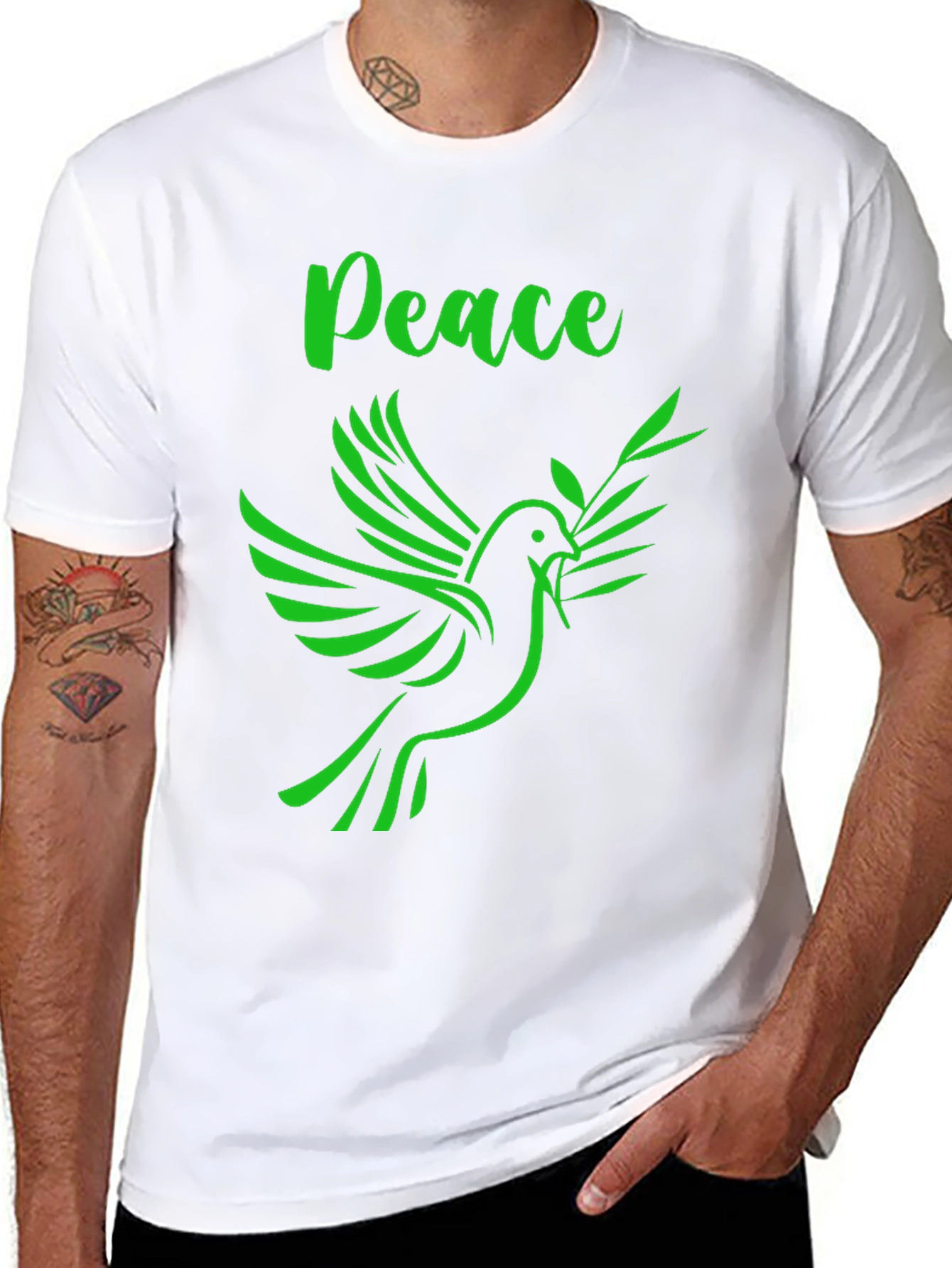 Black Peace Dove T-Shirt - Graphic Tee view 8