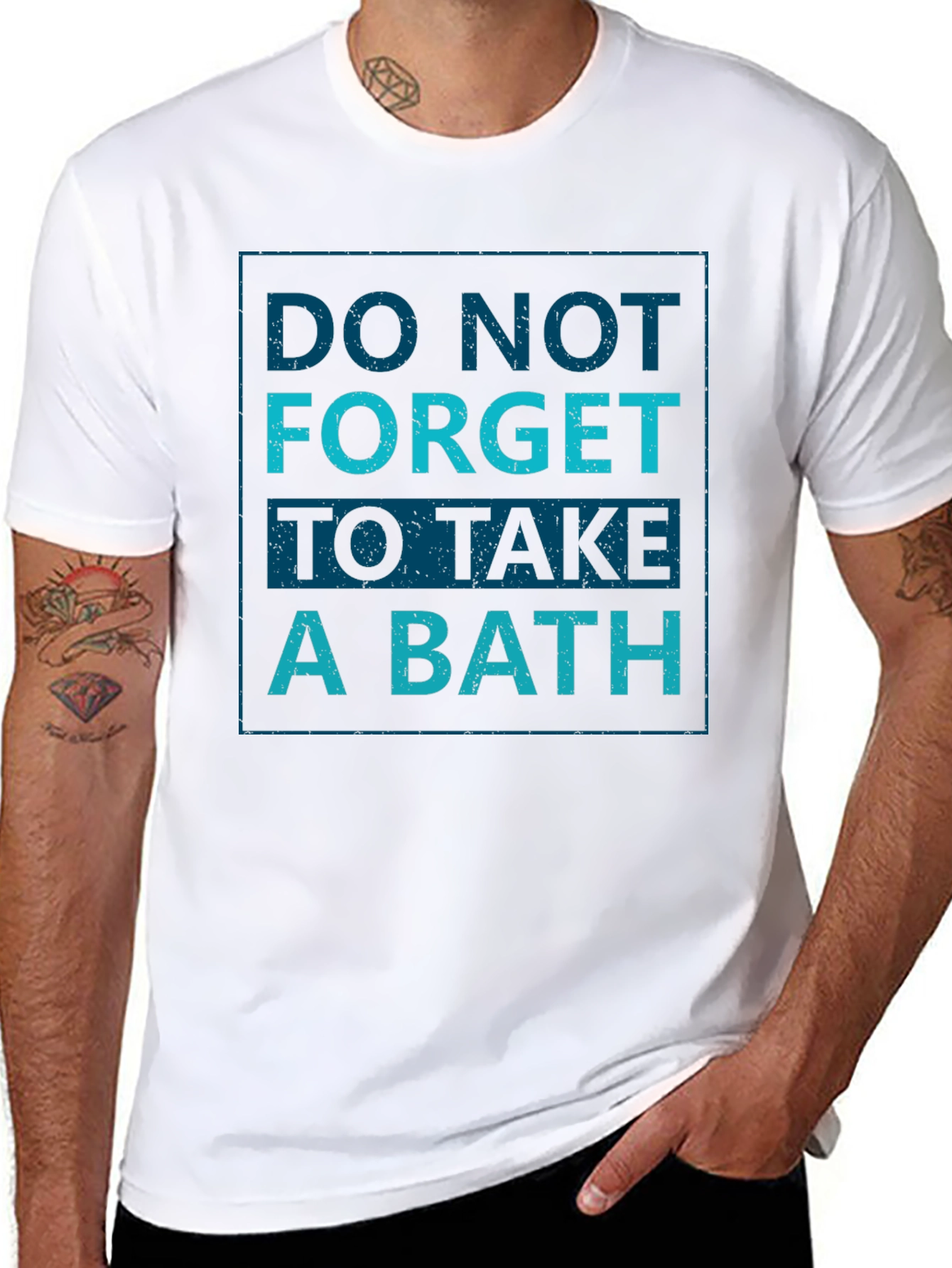 Black Do Not Forget To Take A Bath - Novelty Graphic T-Shirt view 8